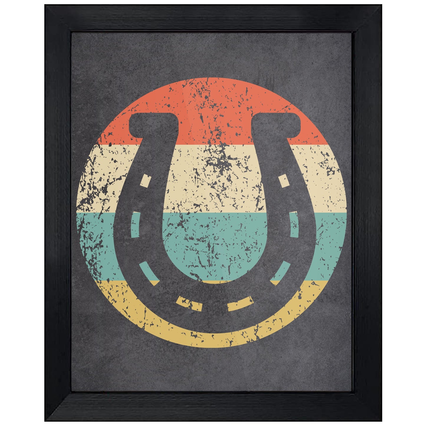 Horseshoes Icon Retro 8"x10" Wall Art Print