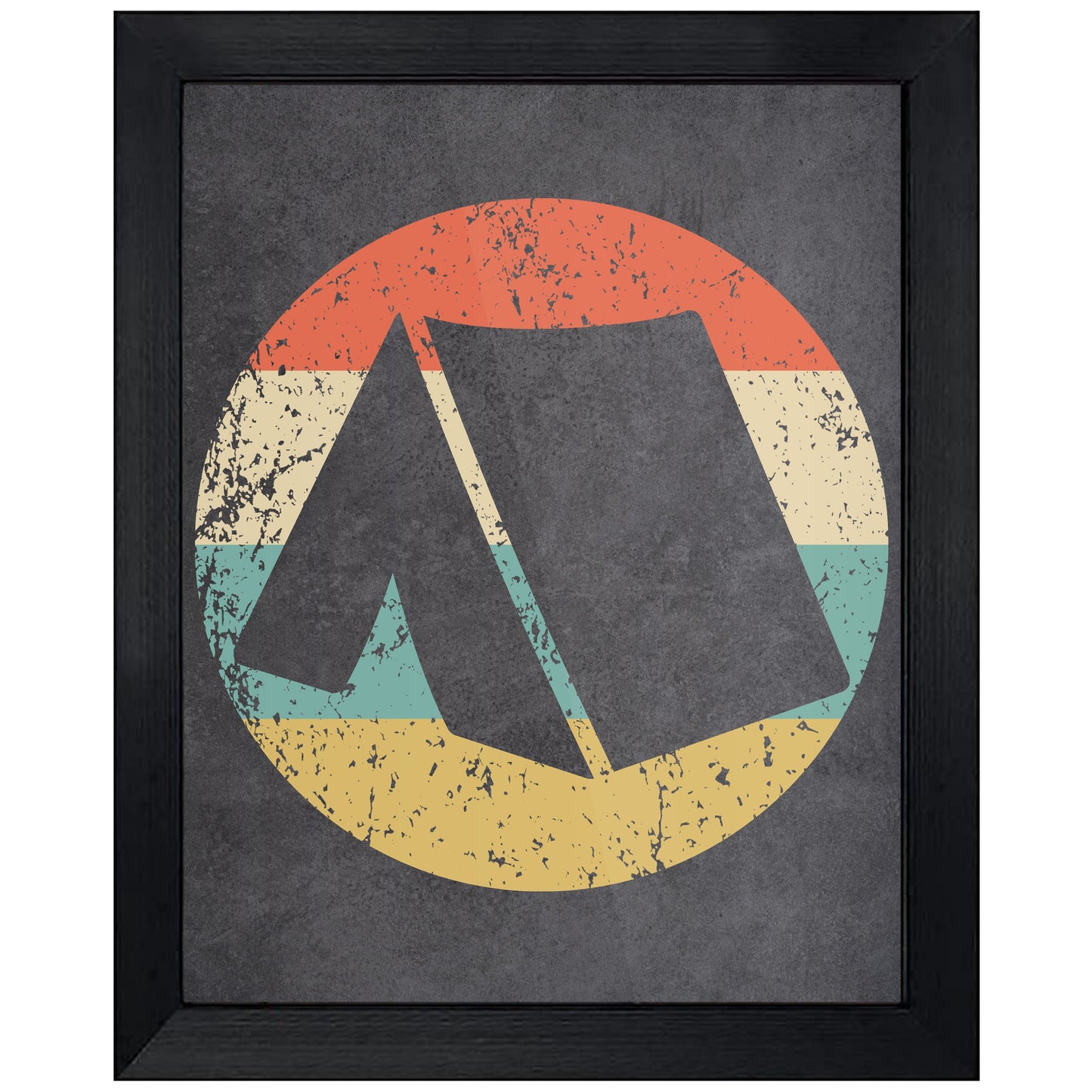 Outdoors Camping Tent Icon Retro 8"x10" Wall Art Print