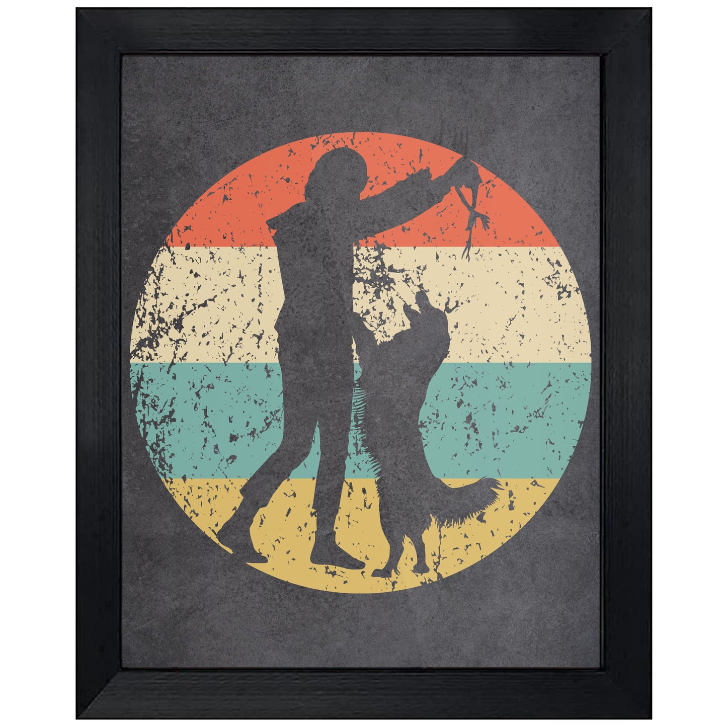 Dog Trainer Icon Retro 8"x10" Wall Art Print