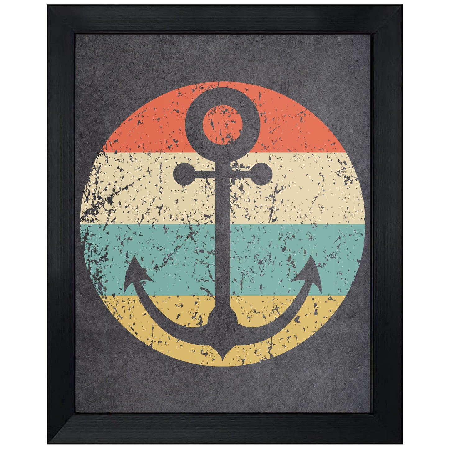 Boat Anchor Nautical Icon Retro 8"x10" Wall Art Print