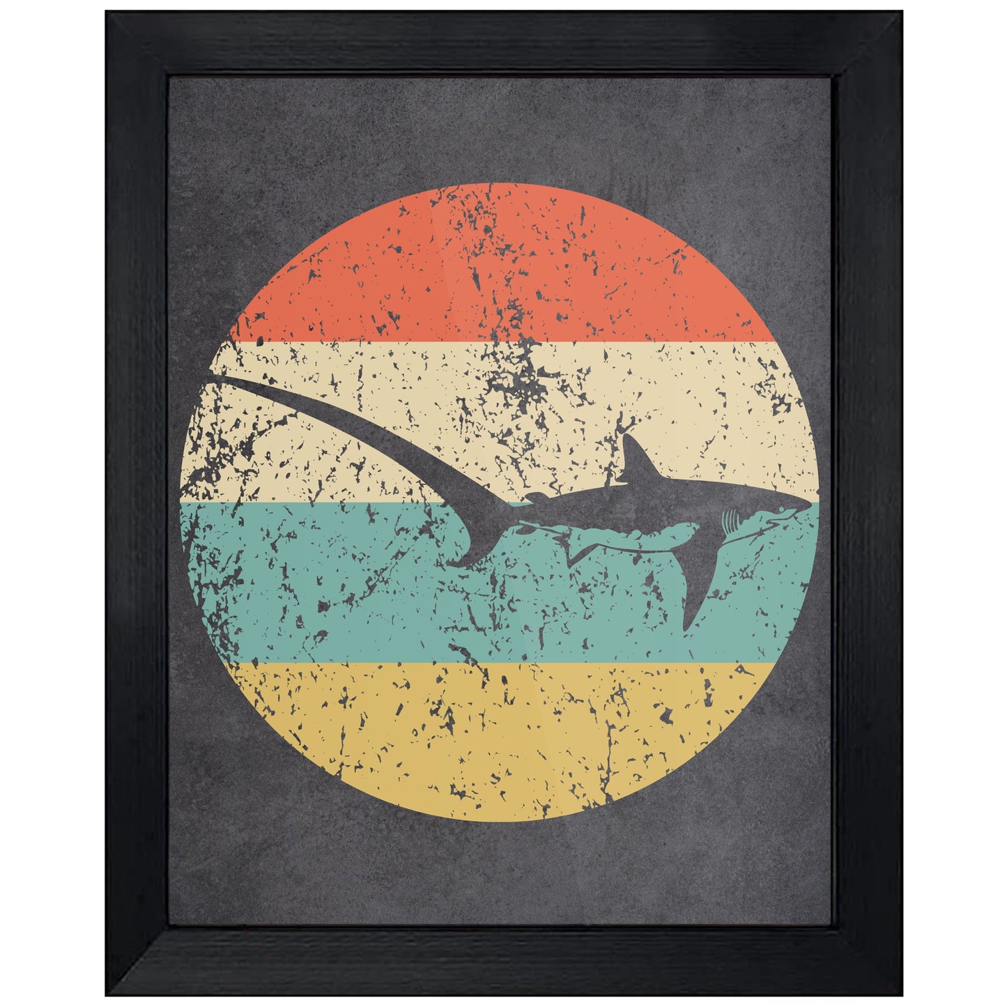 Thresher Shark Icon Retro 8"x10" Wall Art Print