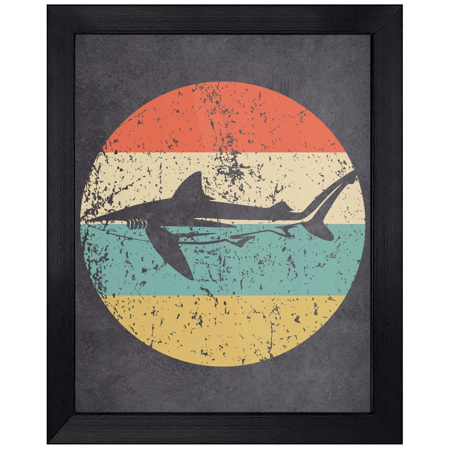 Tiger Shark Icon Retro 8"x10" Wall Art Print