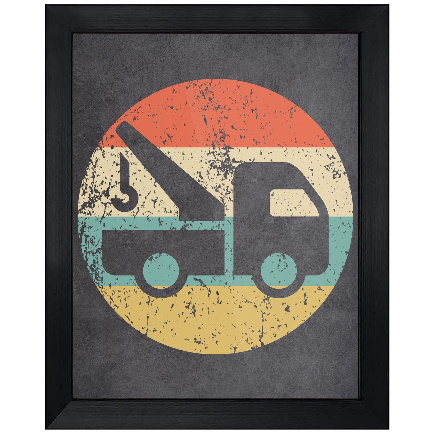 Tow Truck Icon Retro 8"x10" Wall Art Print