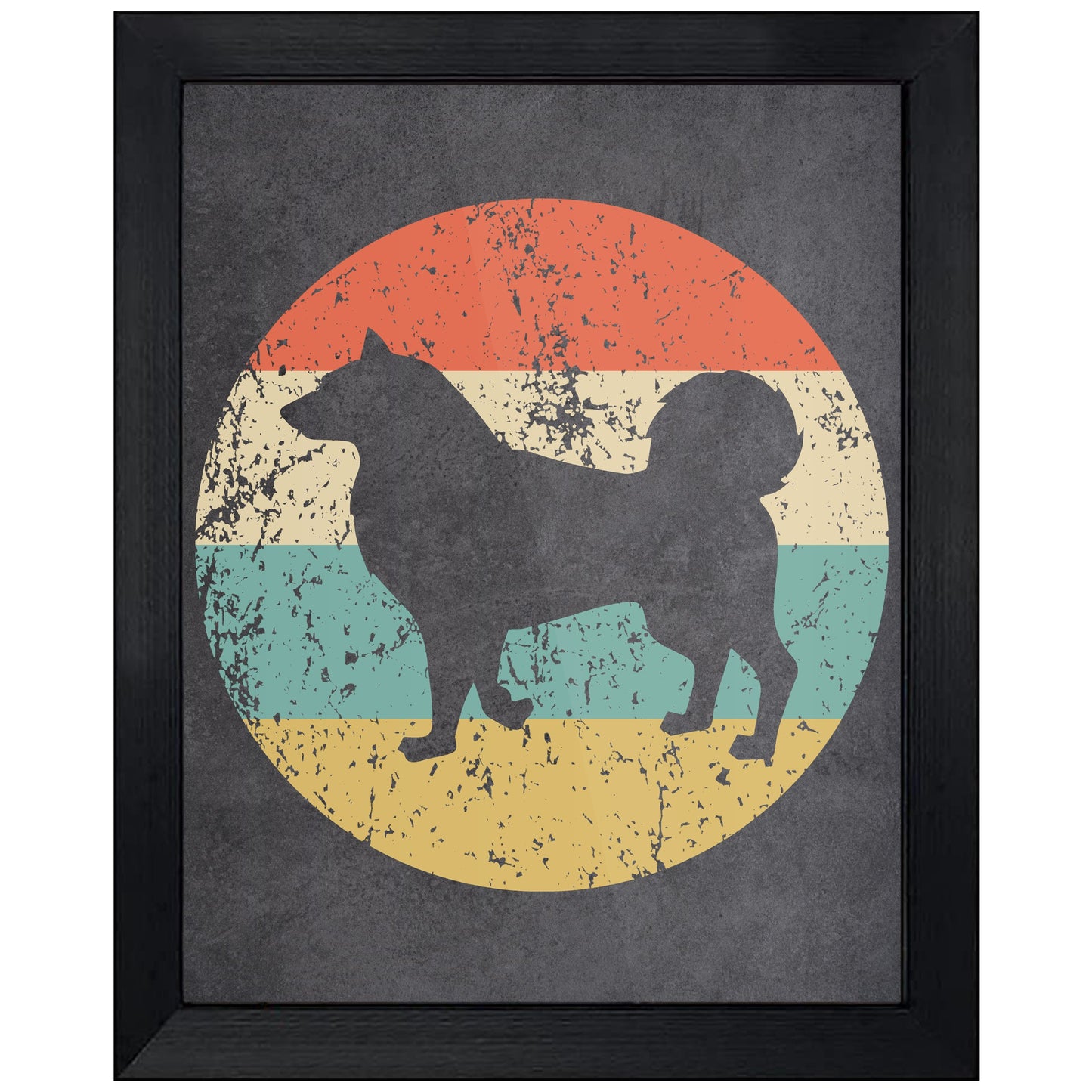 Alaskan Malamute Dog Icon Retro 8"x10" Wall Art Print