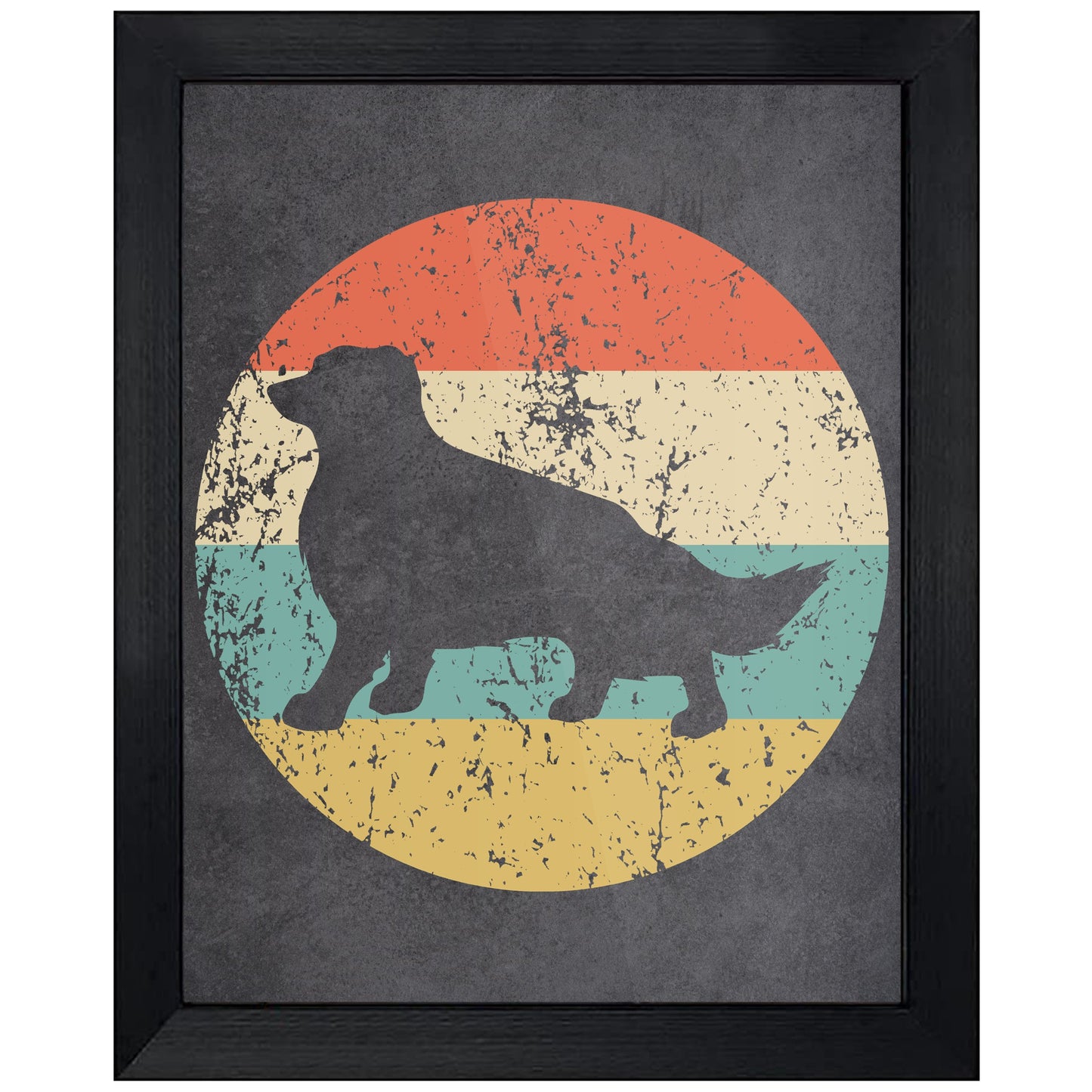Border Collie Dog Icon Retro 8"x10" Wall Art Print