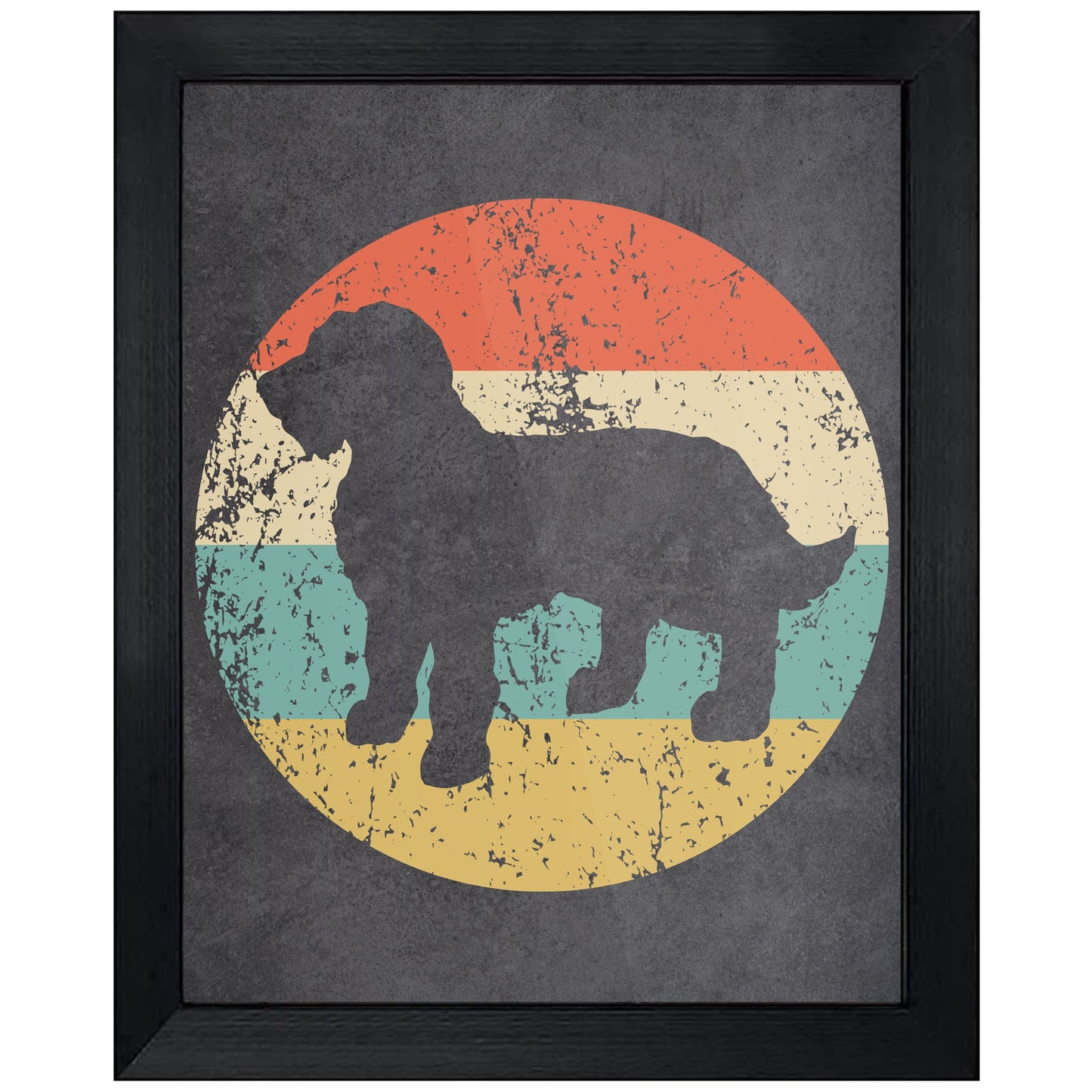 Goldendoodle Dog Icon Retro 8"x10" Wall Art Print
