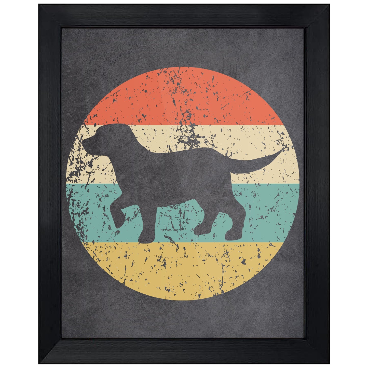 Labrador Retriever Dog Icon Retro 8"x10" Wall Art Print