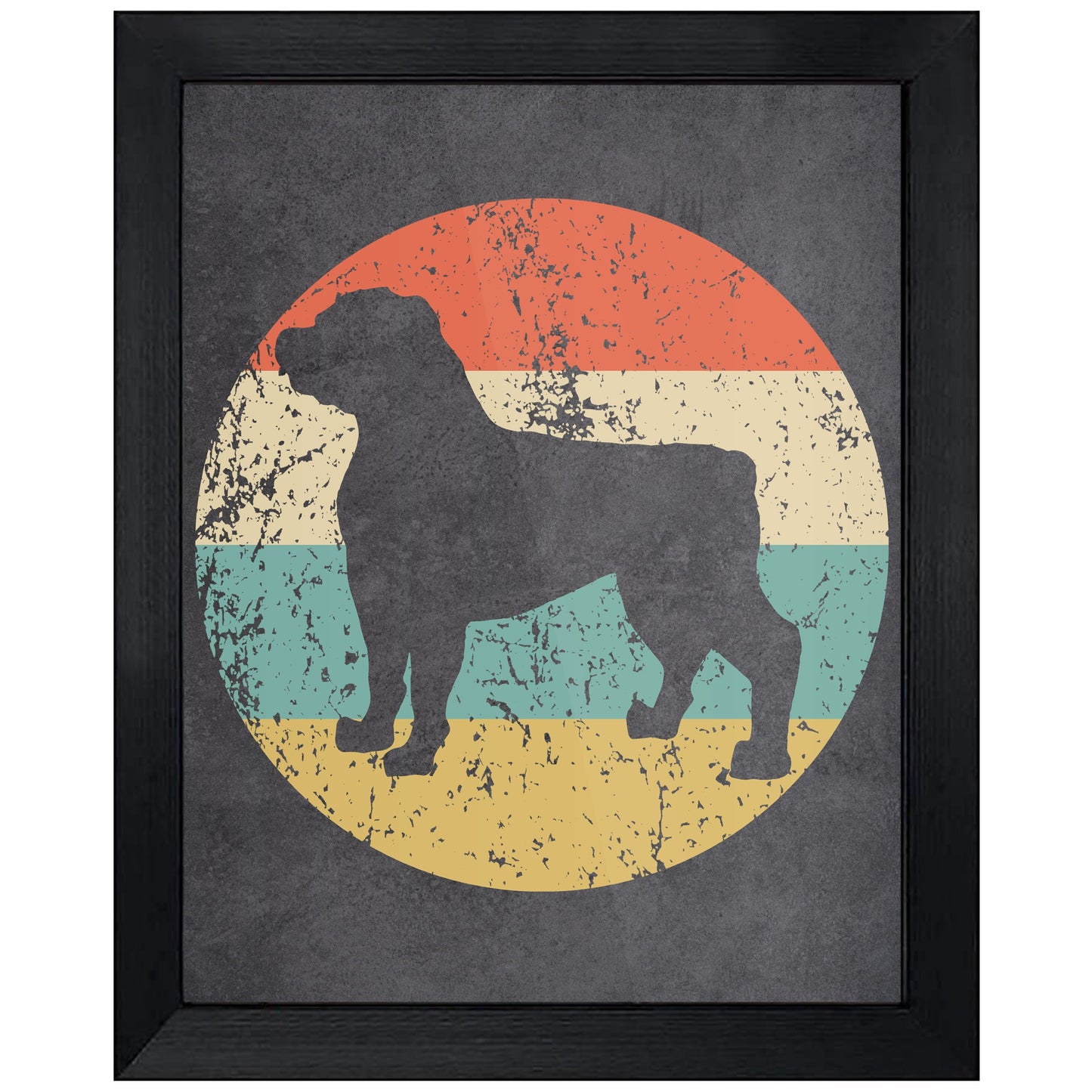 Rottweiler Dog Icon Retro 8"x10" Wall Art Print