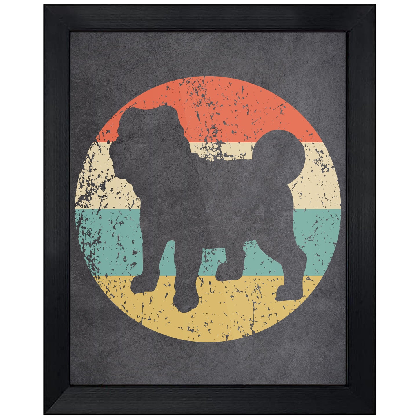 Shar Pei Dog Icon Retro 8"x10" Wall Art Print