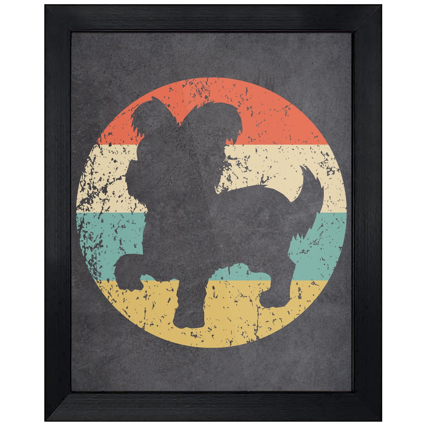 Yorkshire Terrier Yorkie Dog Icon Retro 8"x10" Wall Art Print