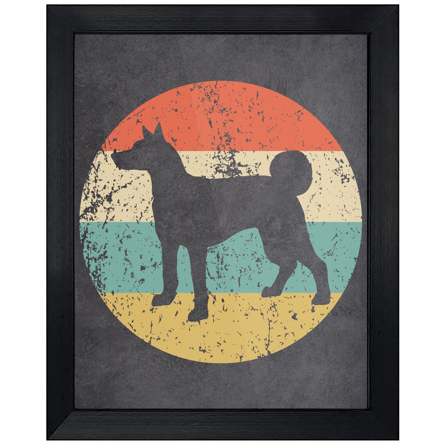 Basenji Dog Icon Retro 8"x10" Wall Art Print