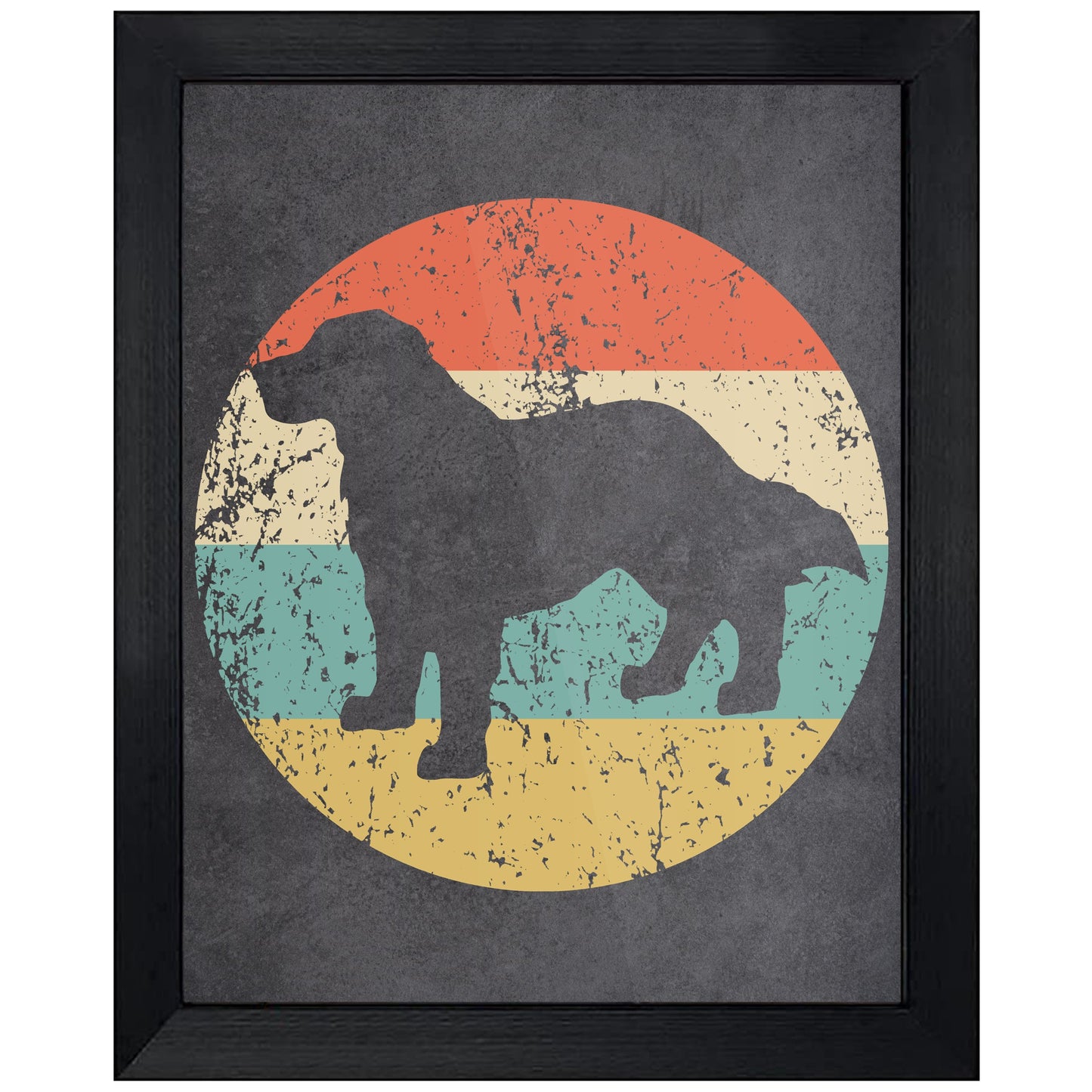 Bernese Mountain Dog Icon Retro 8"x10" Wall Art Print