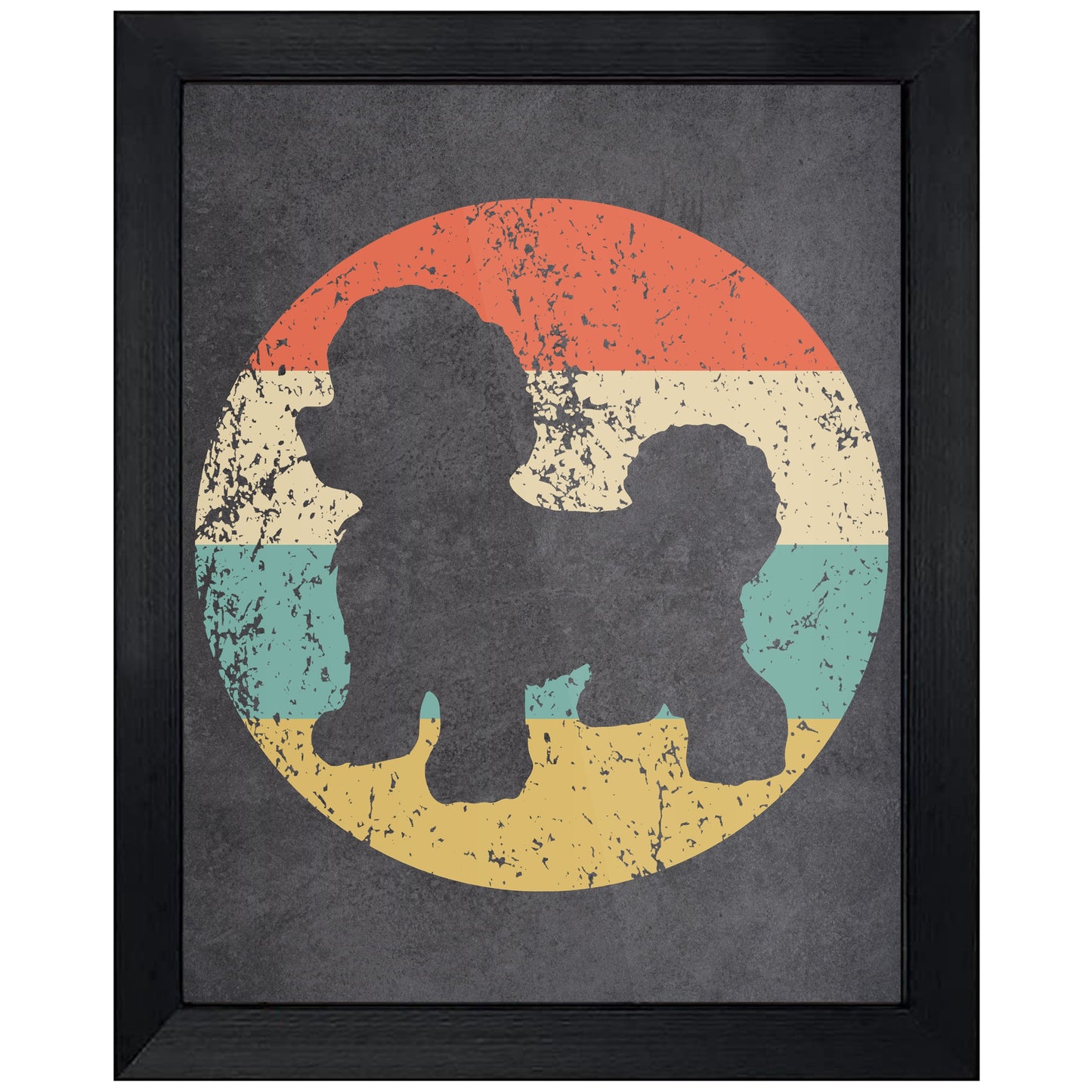 Bichon Frise Dog Icon Retro 8"x10" Wall Art Print