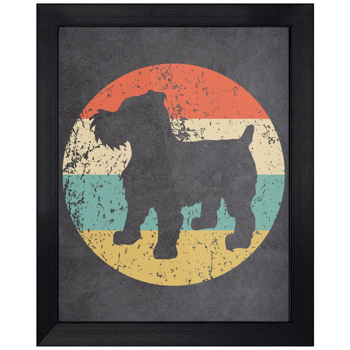 Brussels Griffon Dog Icon Retro 8"x10" Wall Art Print