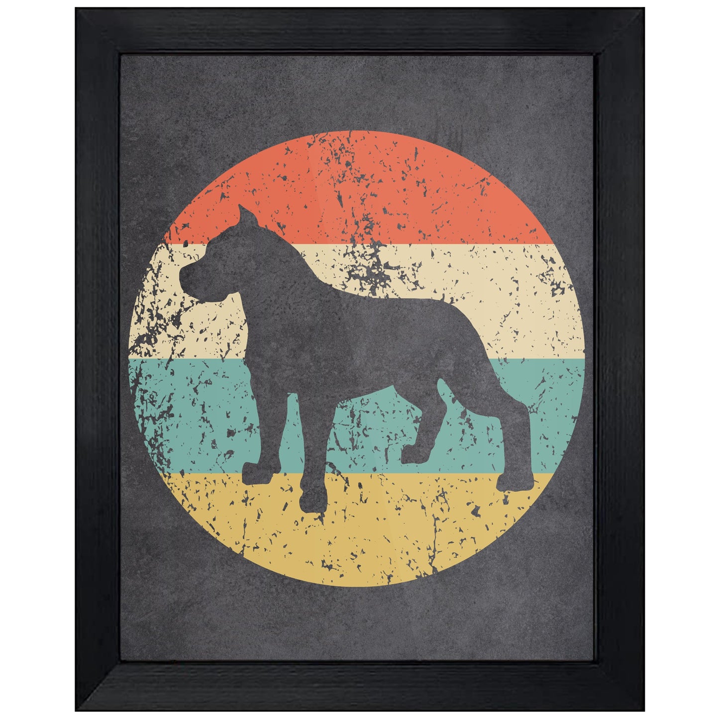 Cane Corso Dog Icon Retro 8"x10" Wall Art Print