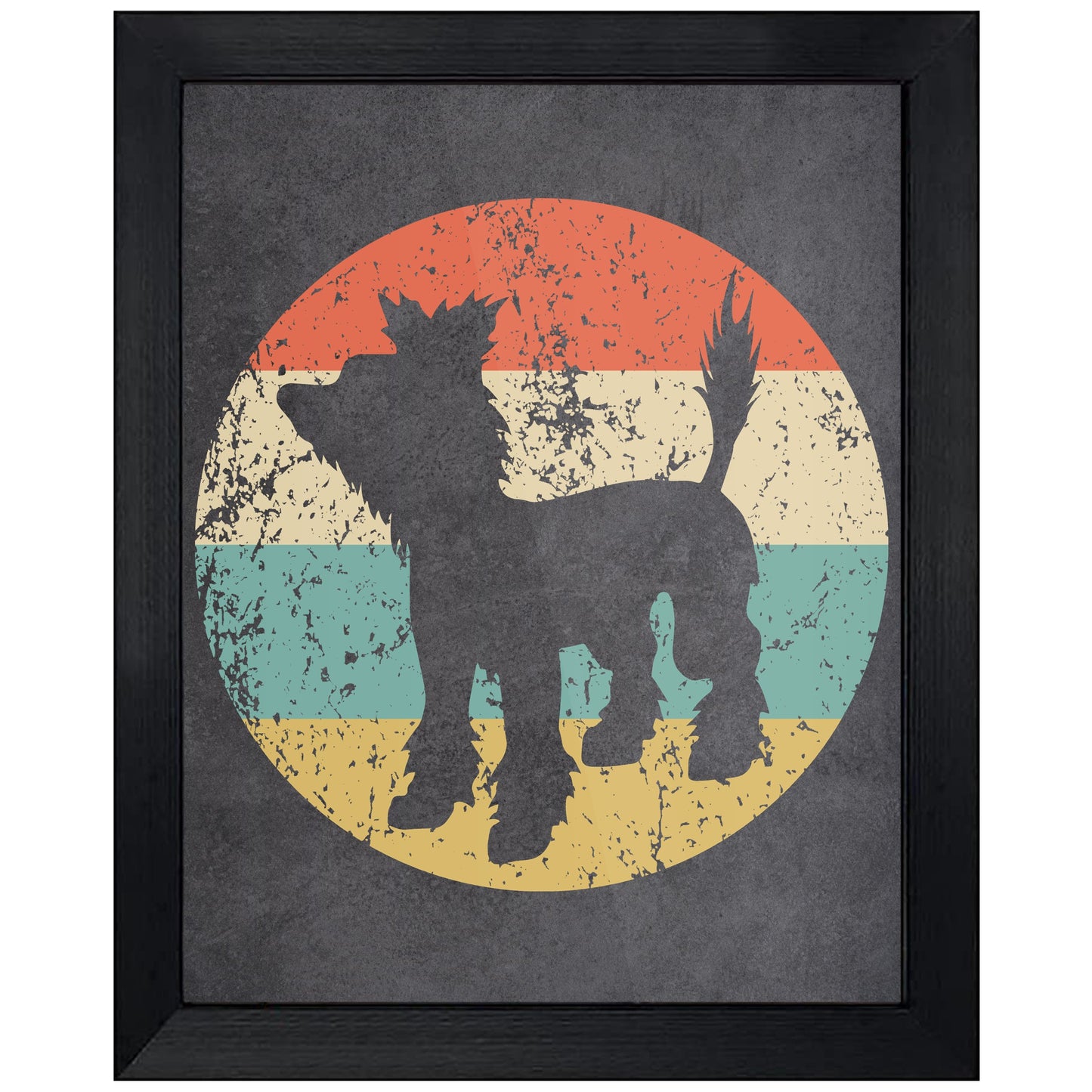 Chinese Crested Dog Icon Retro 8"x10" Wall Art Print
