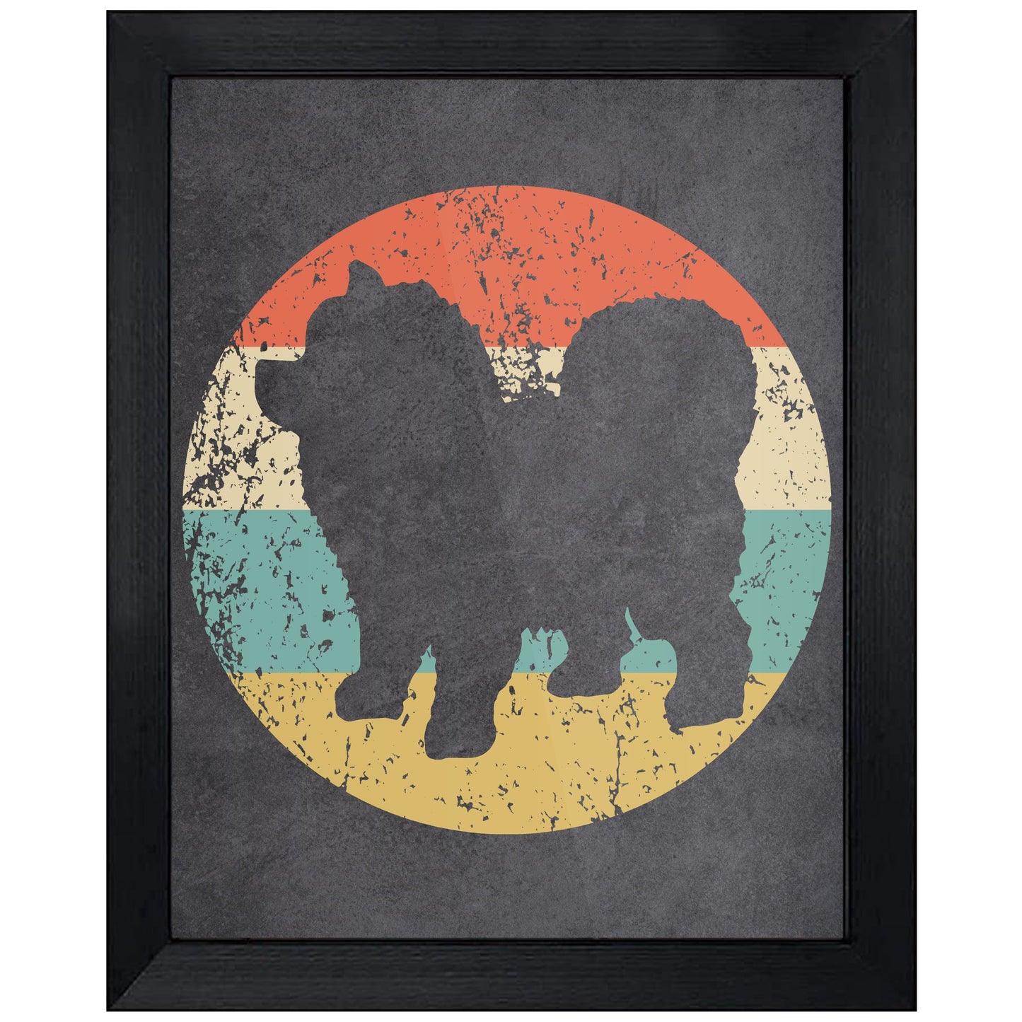 Chow Chow Dog Icon Retro 8"x10" Wall Art Print