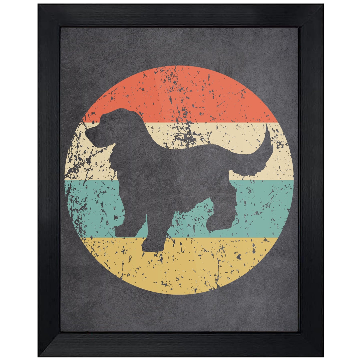 Cocker Spaniel Dog Icon Retro 8"x10" Wall Art Print