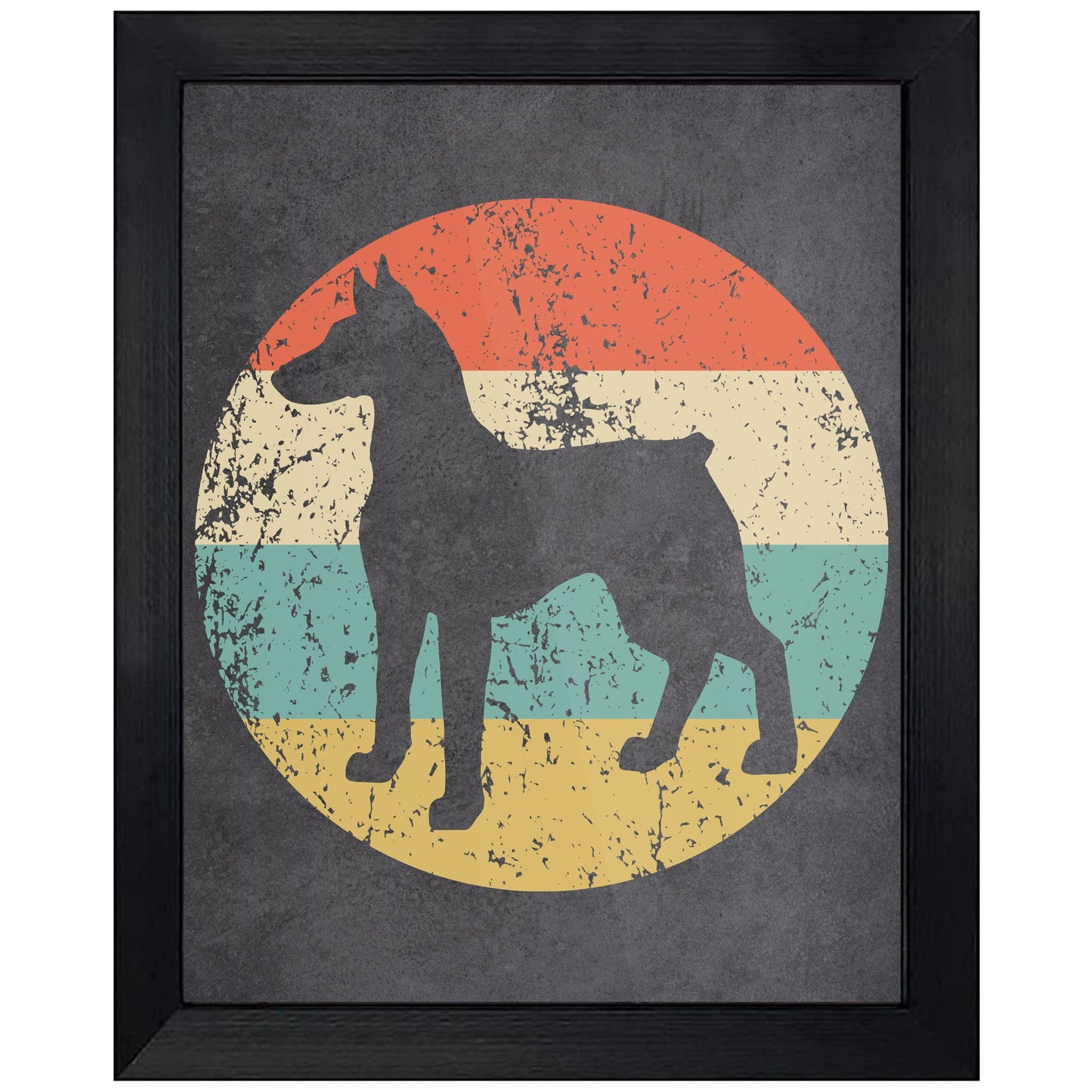Doberman Dog Icon Retro 8"x10" Wall Art Print