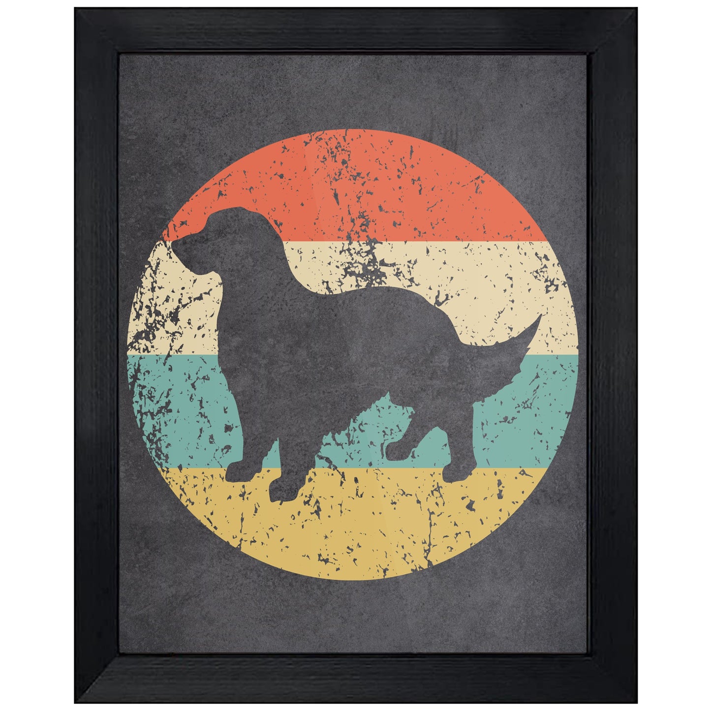 English Setter Dog Icon Retro 8"x10" Wall Art Print