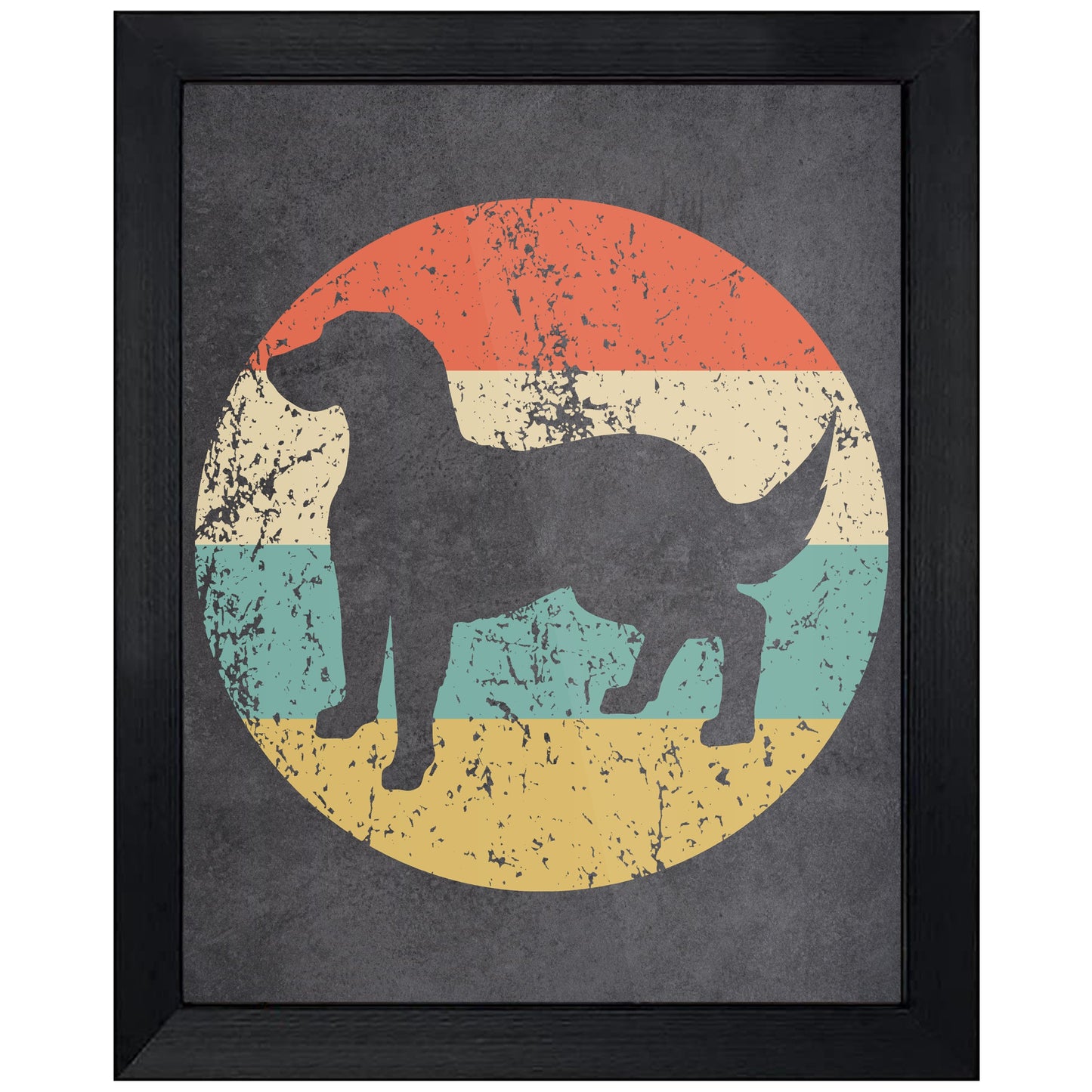 Flat-Coated Retriever Dog Icon Retro 8"x10" Wall Art Print