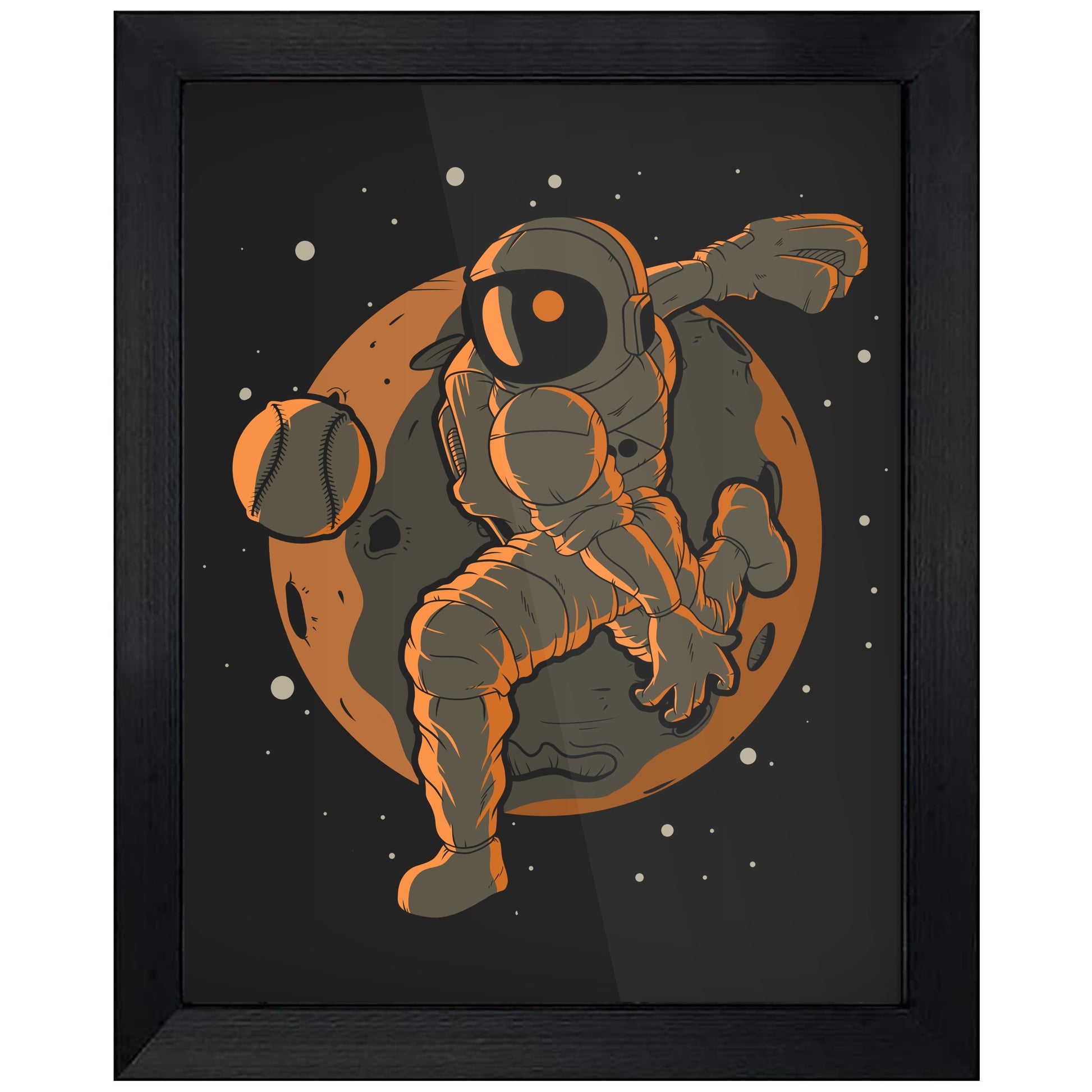 Baseball Pitcher Astronaut Outer Space Spaceman 8"x10" Wall Art Print