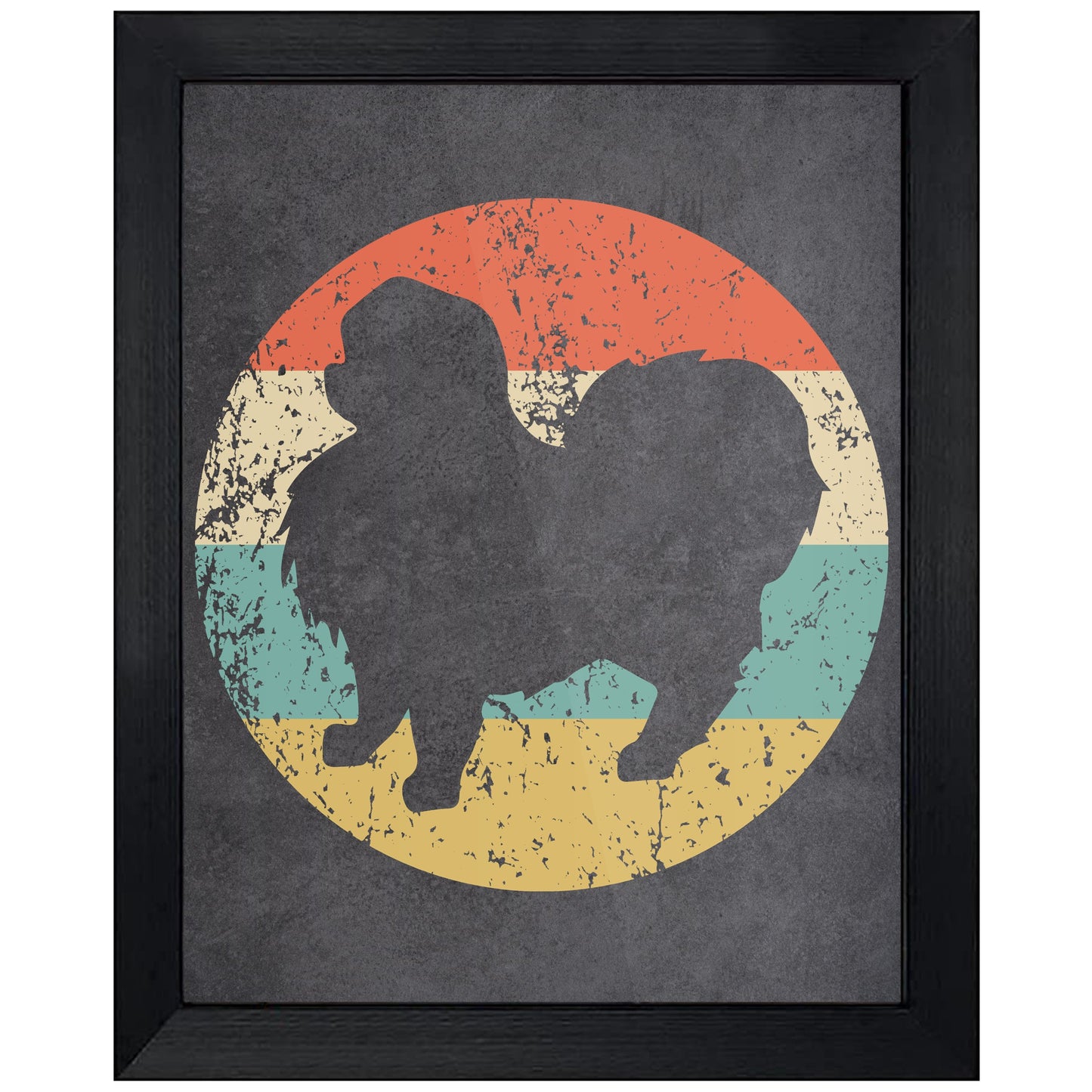 Japanese Chin Dog Icon Retro 8"x10" Wall Art Print