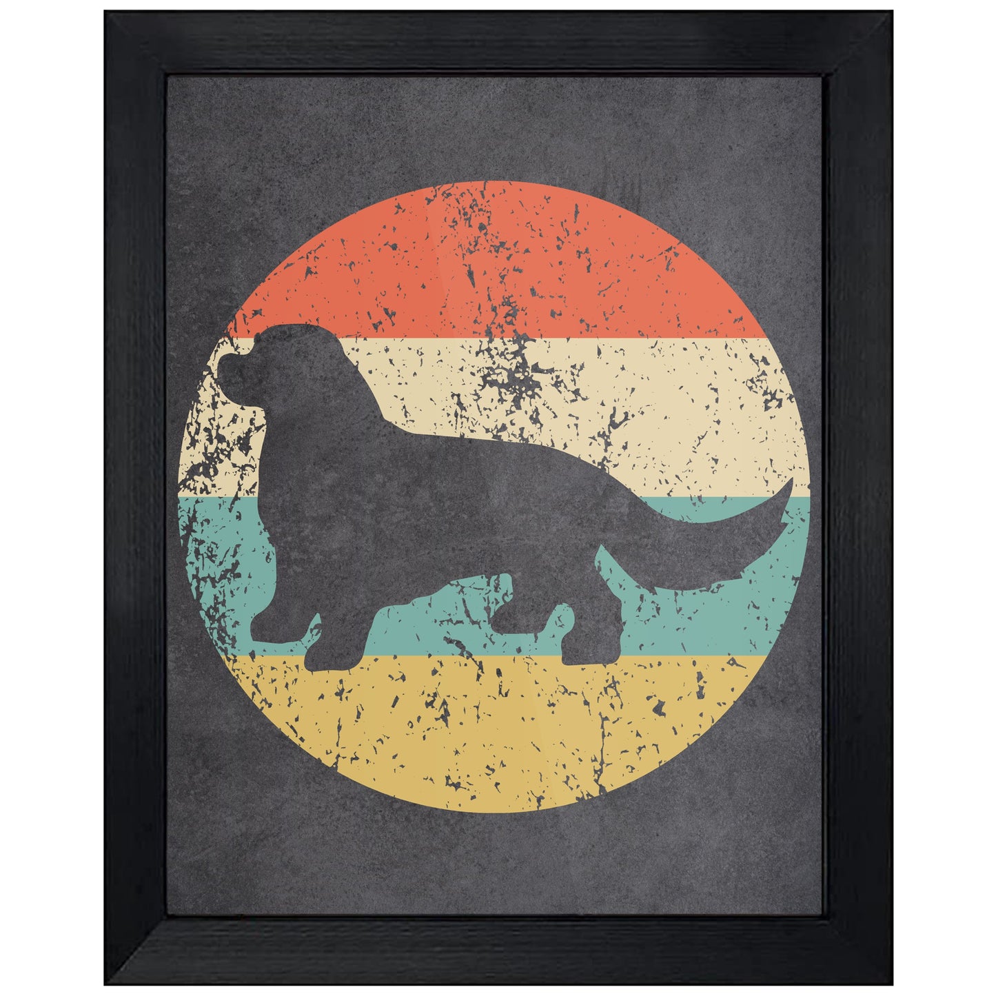 King Charles Spaniel Dog Icon Retro 8"x10" Wall Art Print