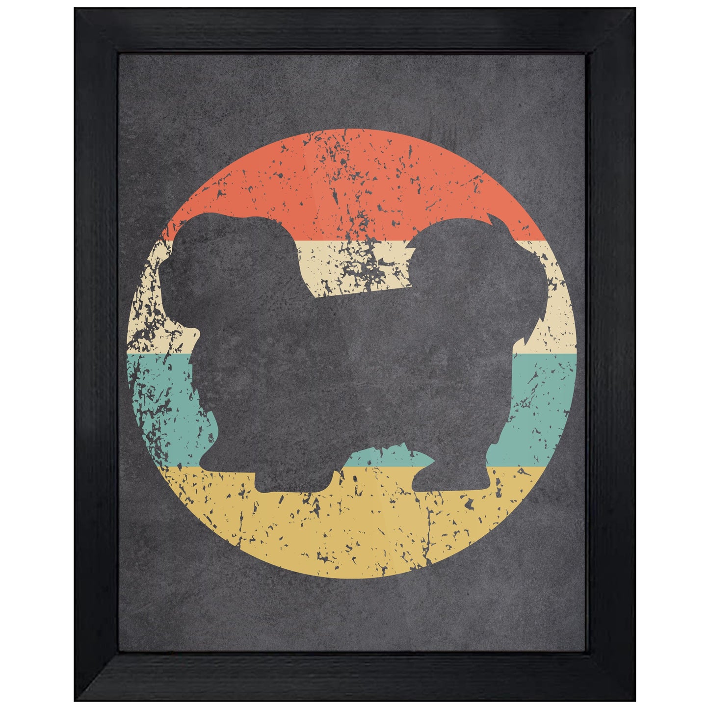 Lhasa Apso Dog Icon Retro 8"x10" Wall Art Print