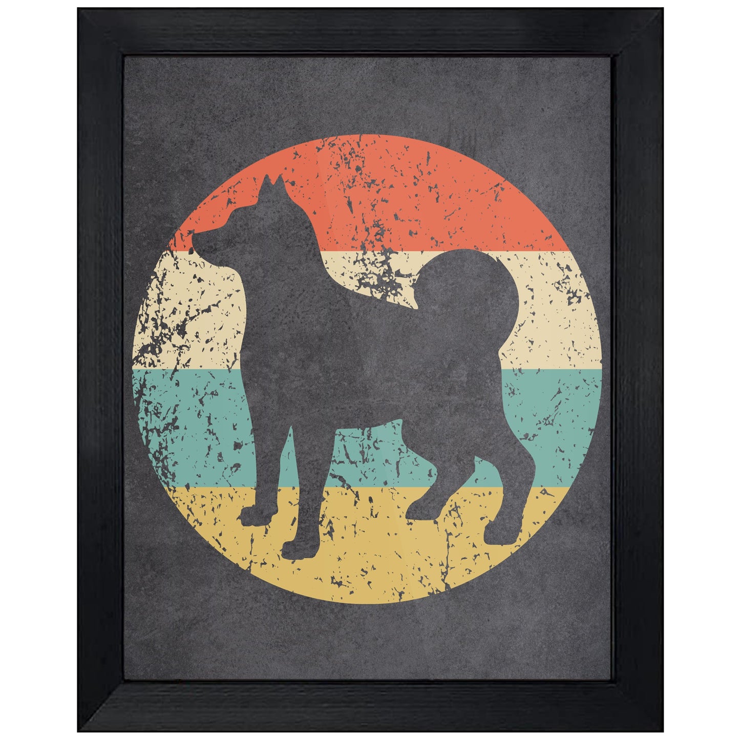 Norwegian Elkhound Dog Icon Retro 8"x10" Wall Art Print