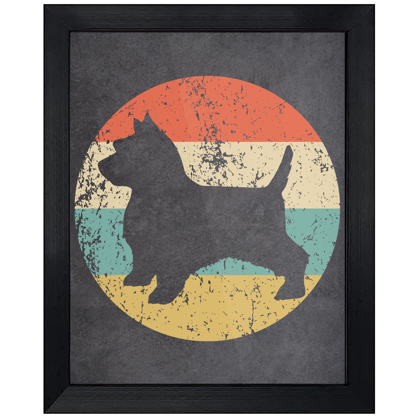 Norwich Terrier Dog Icon Retro 8"x10" Wall Art Print