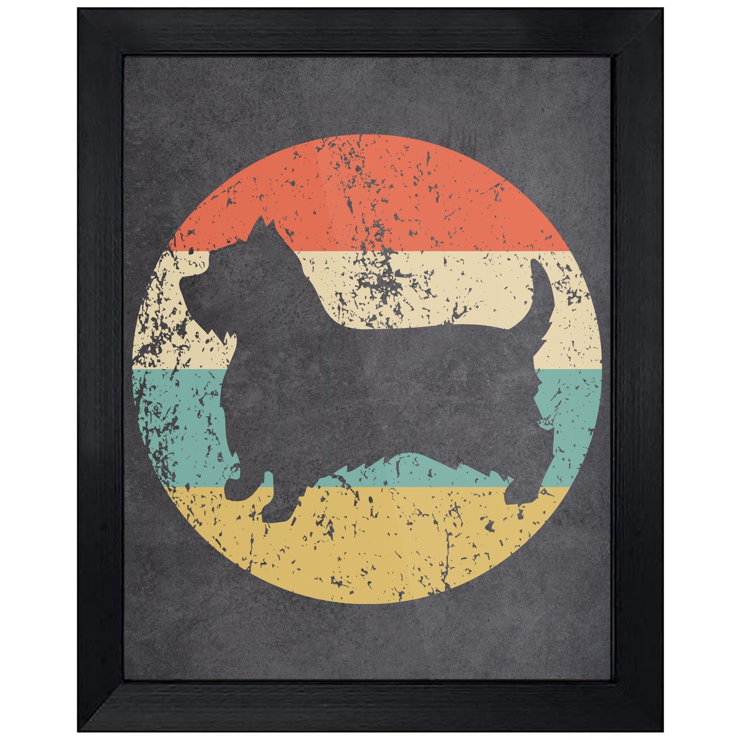 Silky Terrier Dog Icon Retro 8"x10" Wall Art Print