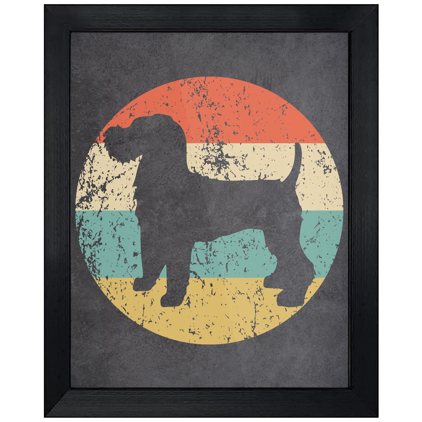 Welsh Terrier Dog Icon Retro 8"x10" Wall Art Print