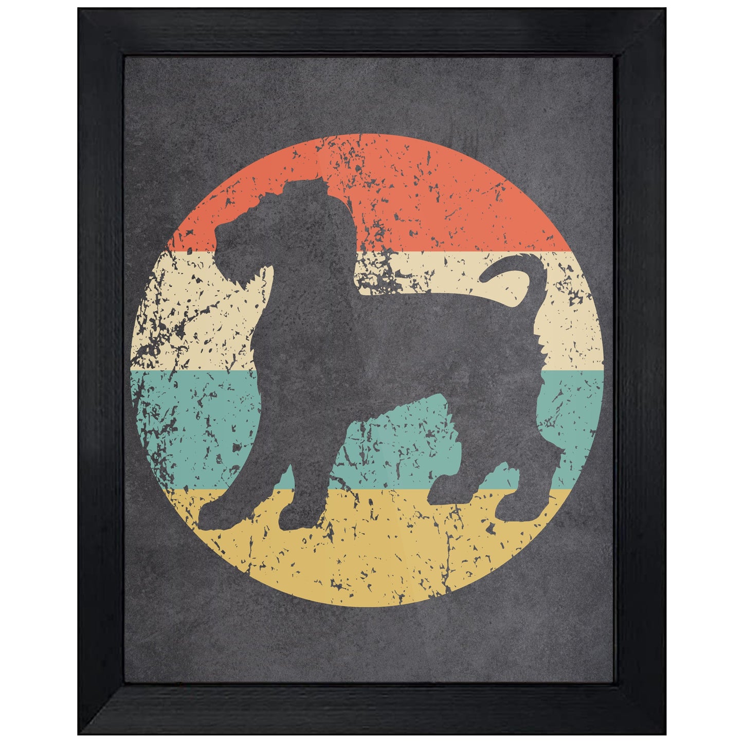 Wire Fox Terrier Dog Icon Retro 8"x10" Wall Art Print