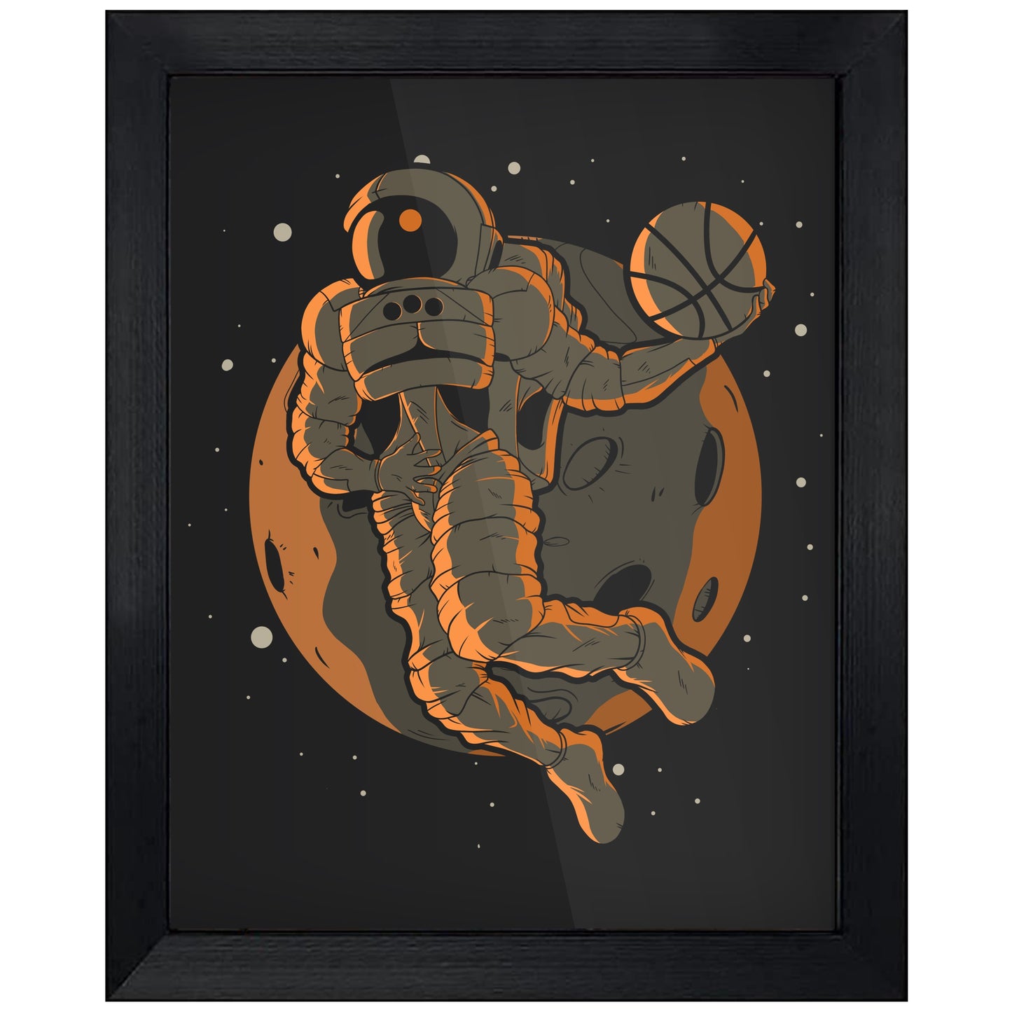 Basketball Dunk Astronaut Outer Space Spaceman 8"x10" Wall Art Print