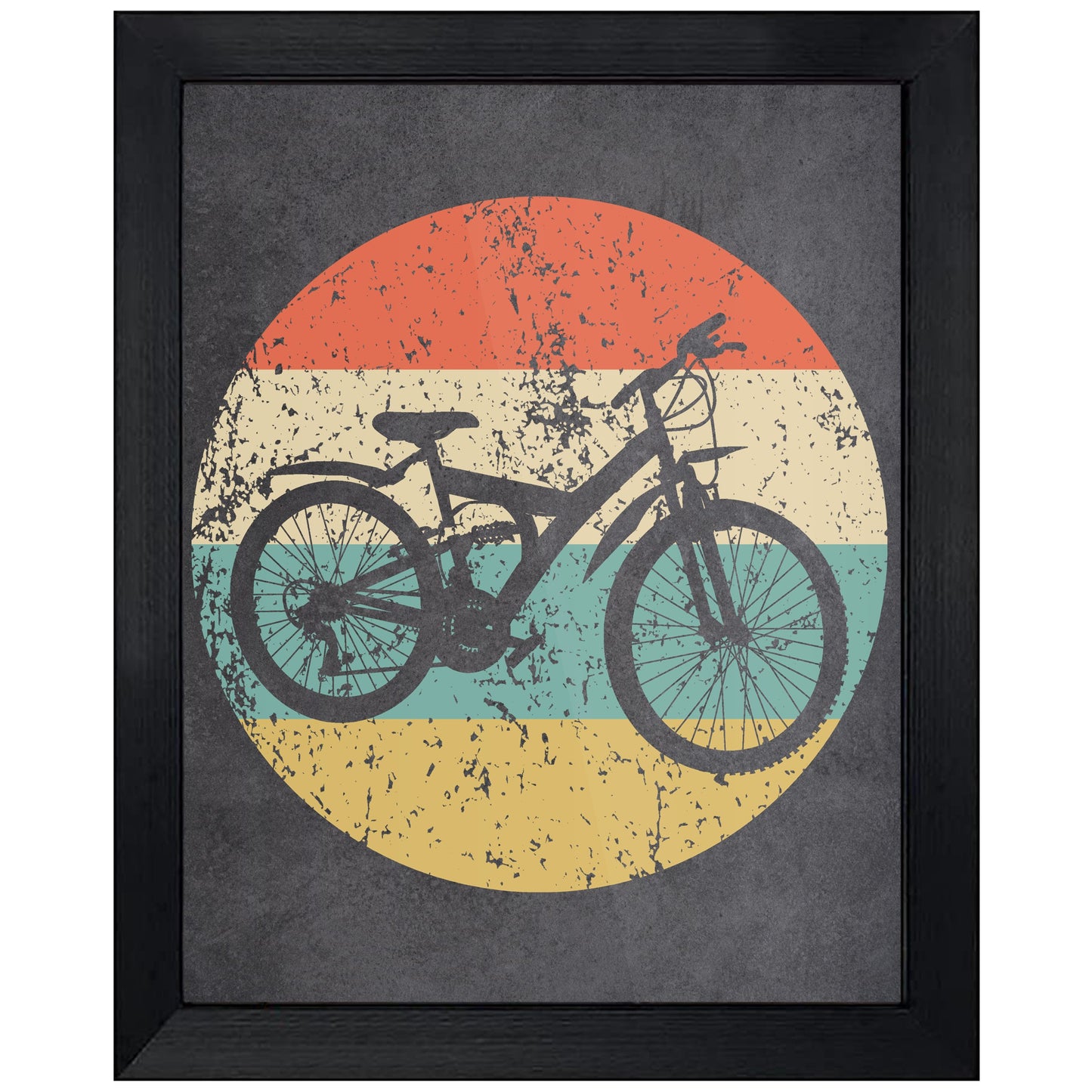 Mountain Bike Icon Retro 8"x10" Wall Art Print