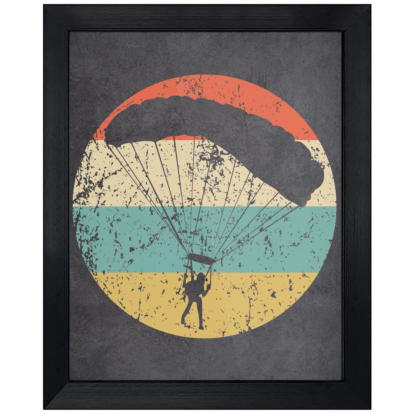 Skydiving Parachute Icon Retro 8"x10" Wall Art Print