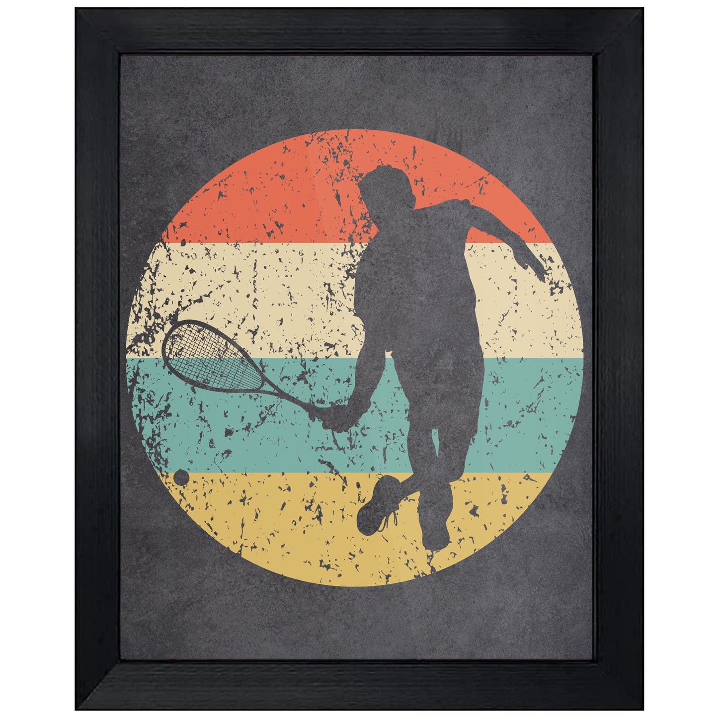 Squash Player Sports Icon Retro 8"x10" Wall Art Print