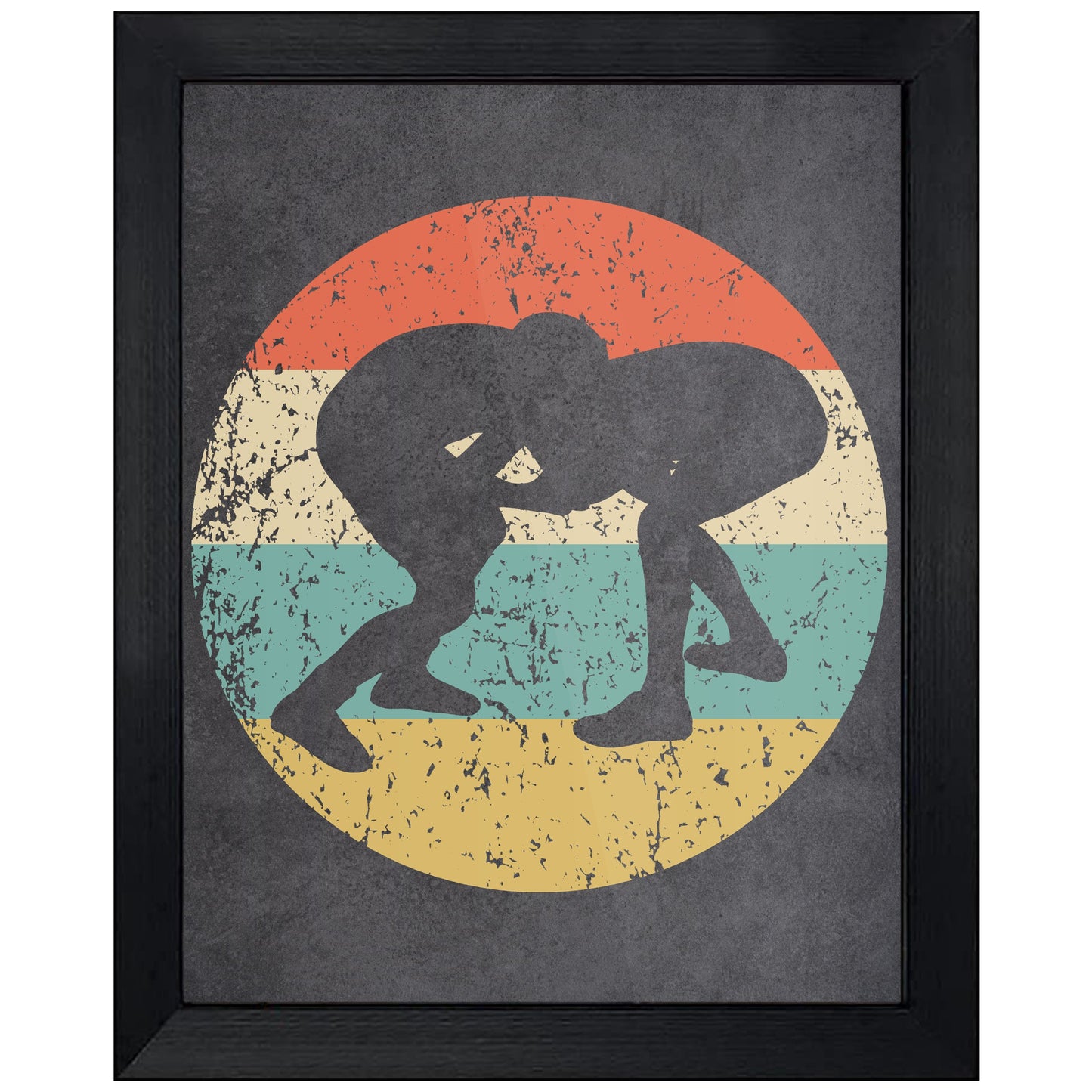 Wrestlers Wrestling Sports Icon Retro 8"x10" Wall Art Print
