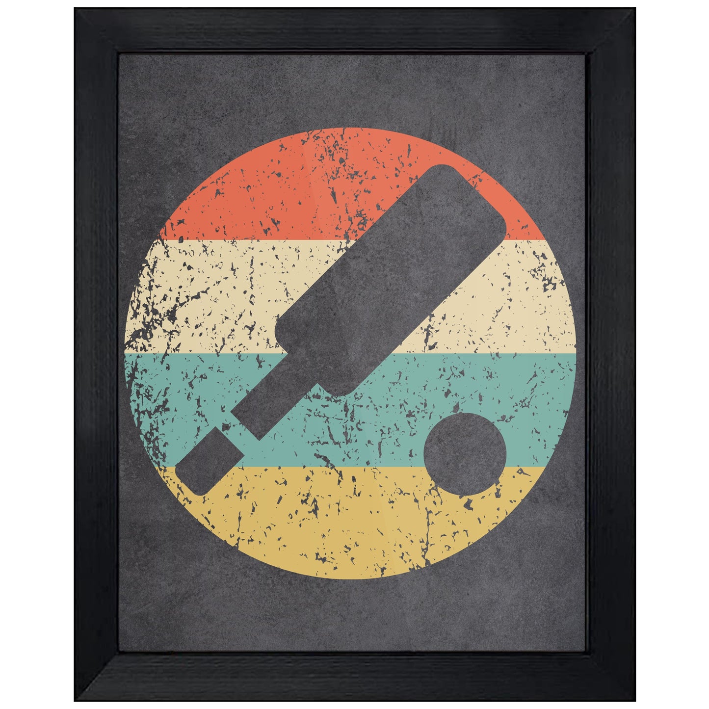 Cricket Paddle Sports Icon Retro 8"x10" Wall Art Print