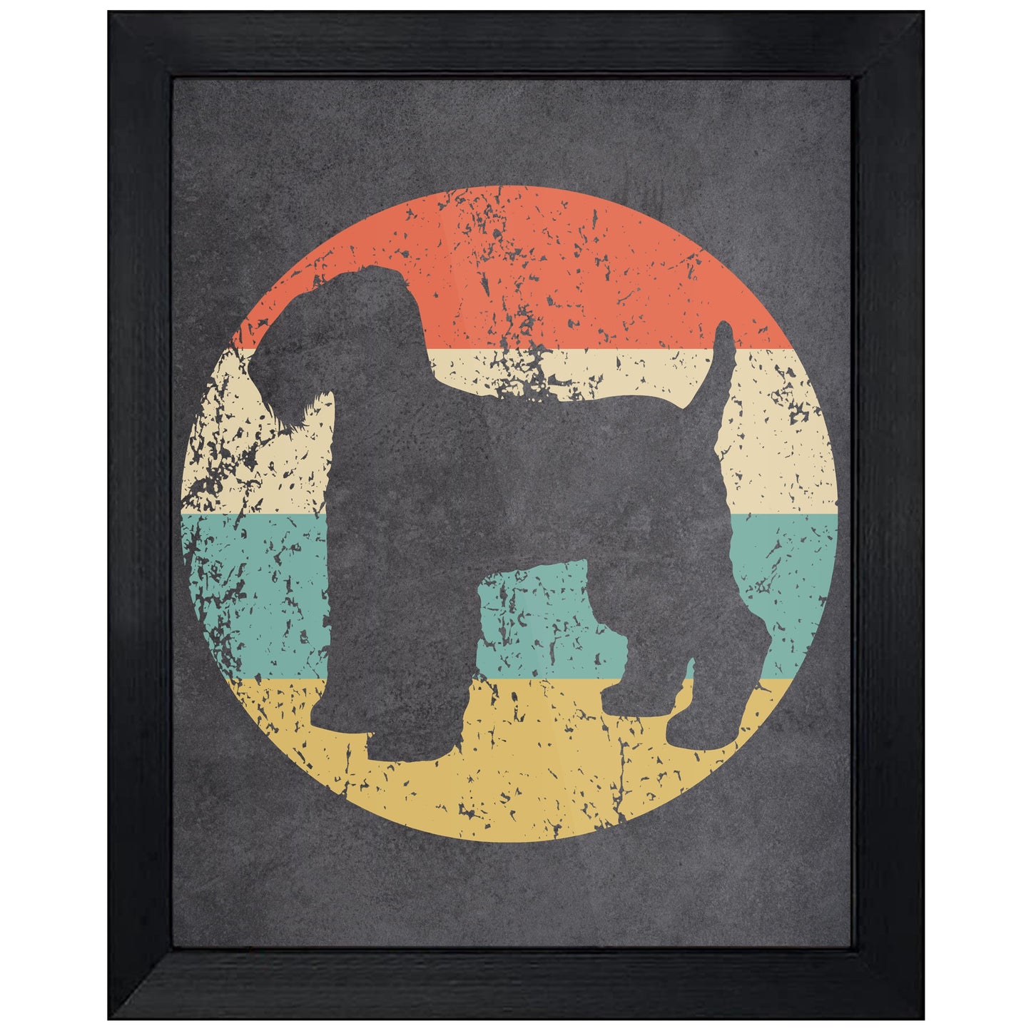 Kerry Blue Terrier Dog Icon Retro 8"x10" Wall Art Print