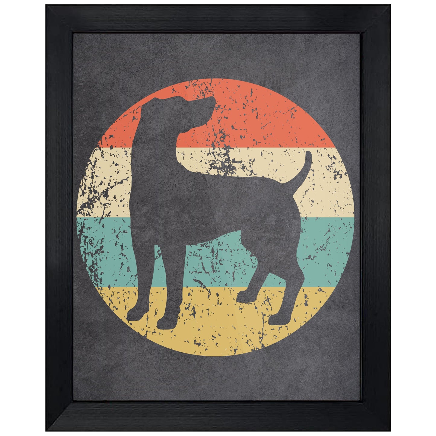 Weimaraner Dog Icon Retro 8"x10" Wall Art Print