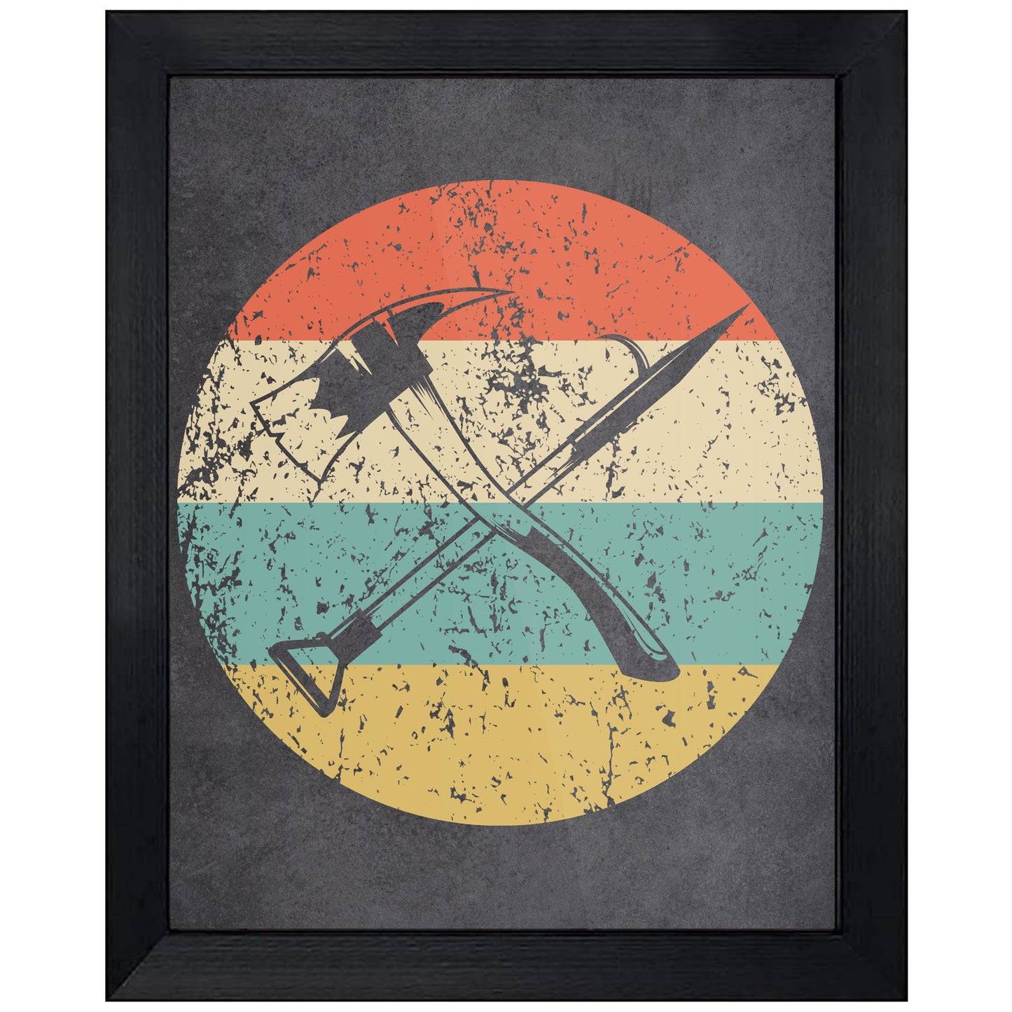 Firee Pick Axe Firefighter Icon Retro 8"x10" Wall Art Print