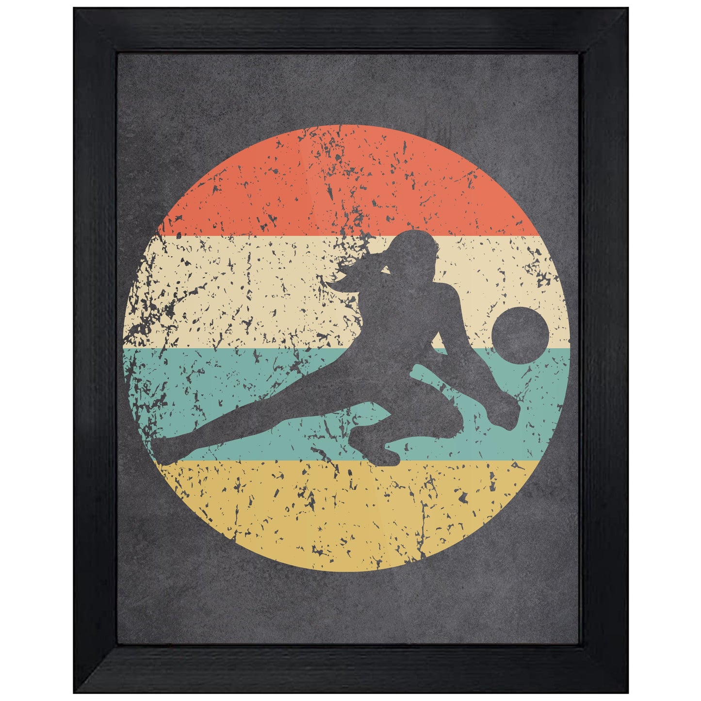 Volleyball Dig Sports Icon Retro 8"x10" Wall Art Print