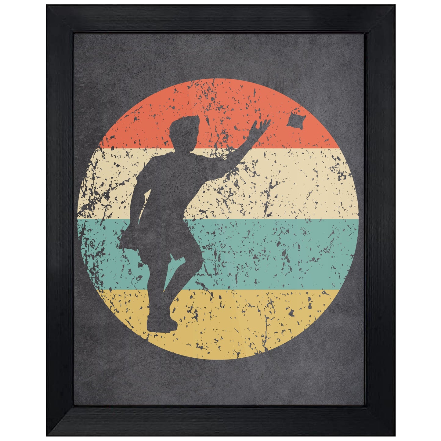 Cornhole Toss Icon Retro 8"x10" Wall Art Print