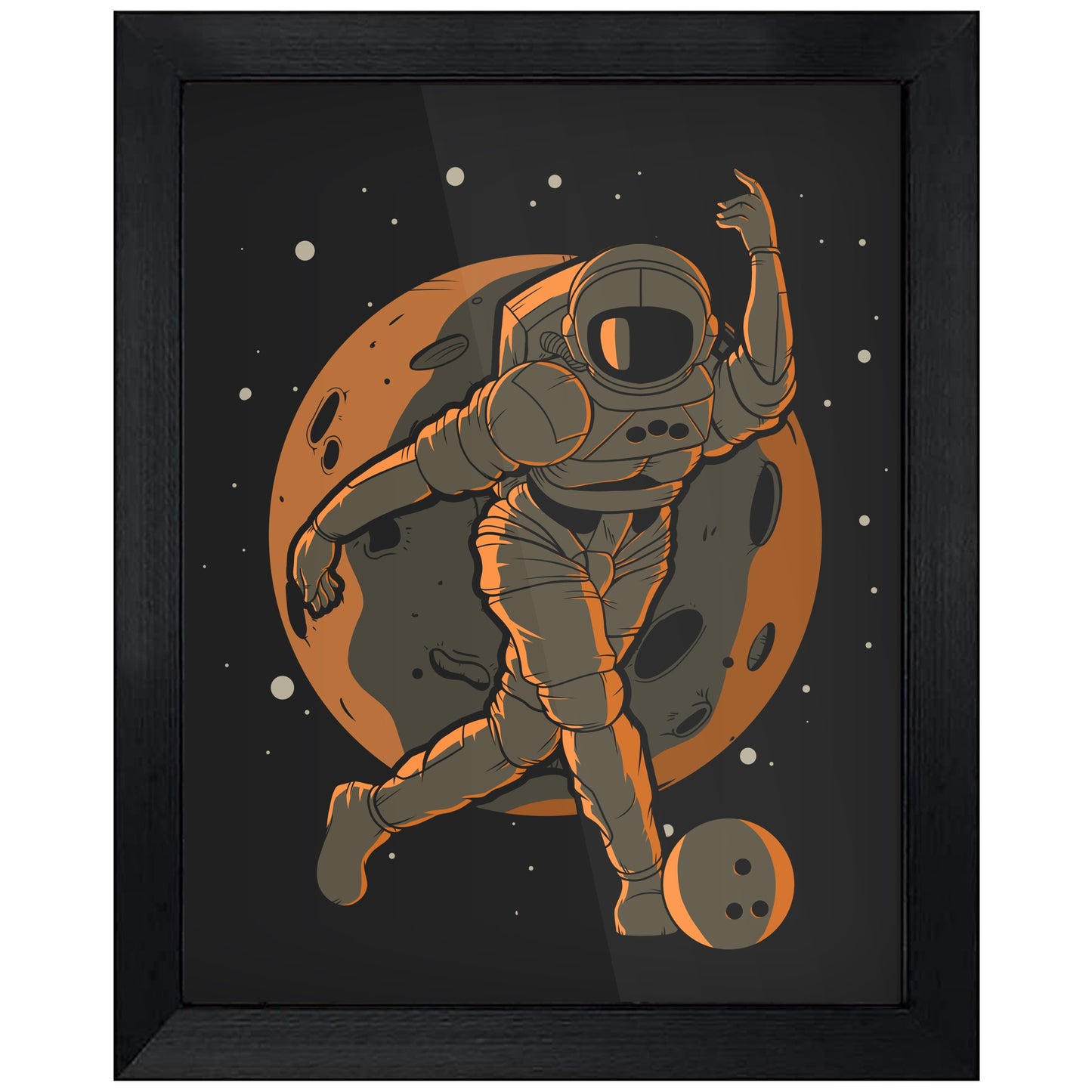 Bowling Astronaut Outer Space Spaceman 8"x10" Wall Art Print