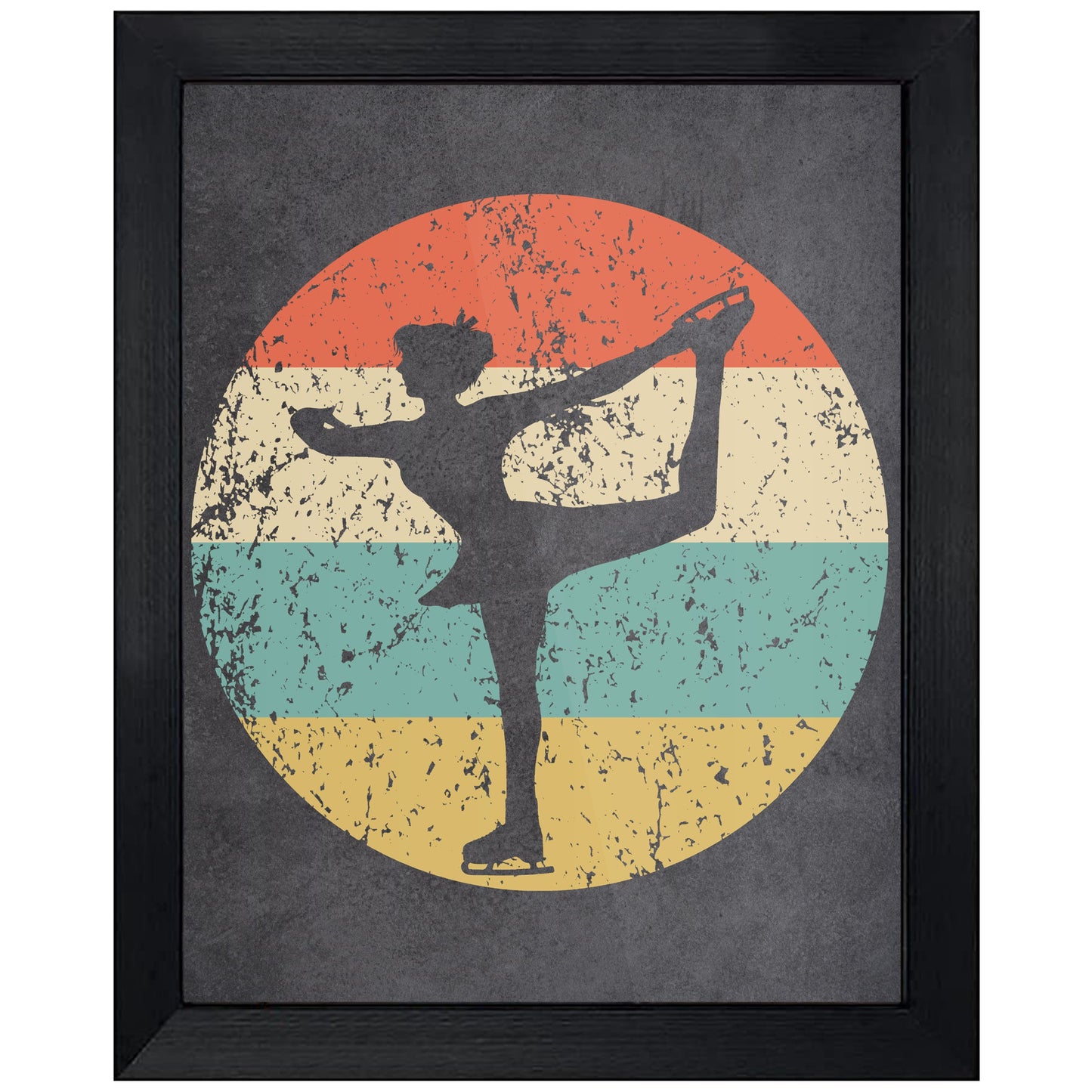Figure Skater Figure Skating Icon Retro 8"x10" Wall Art Print