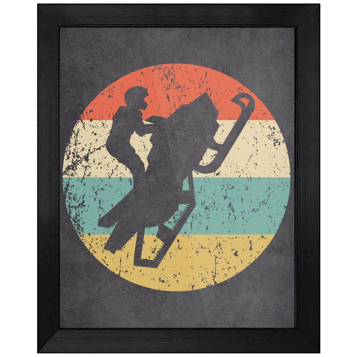 Snowmobiling Snowmobile Icon Retro 8"x10" Wall Art Print