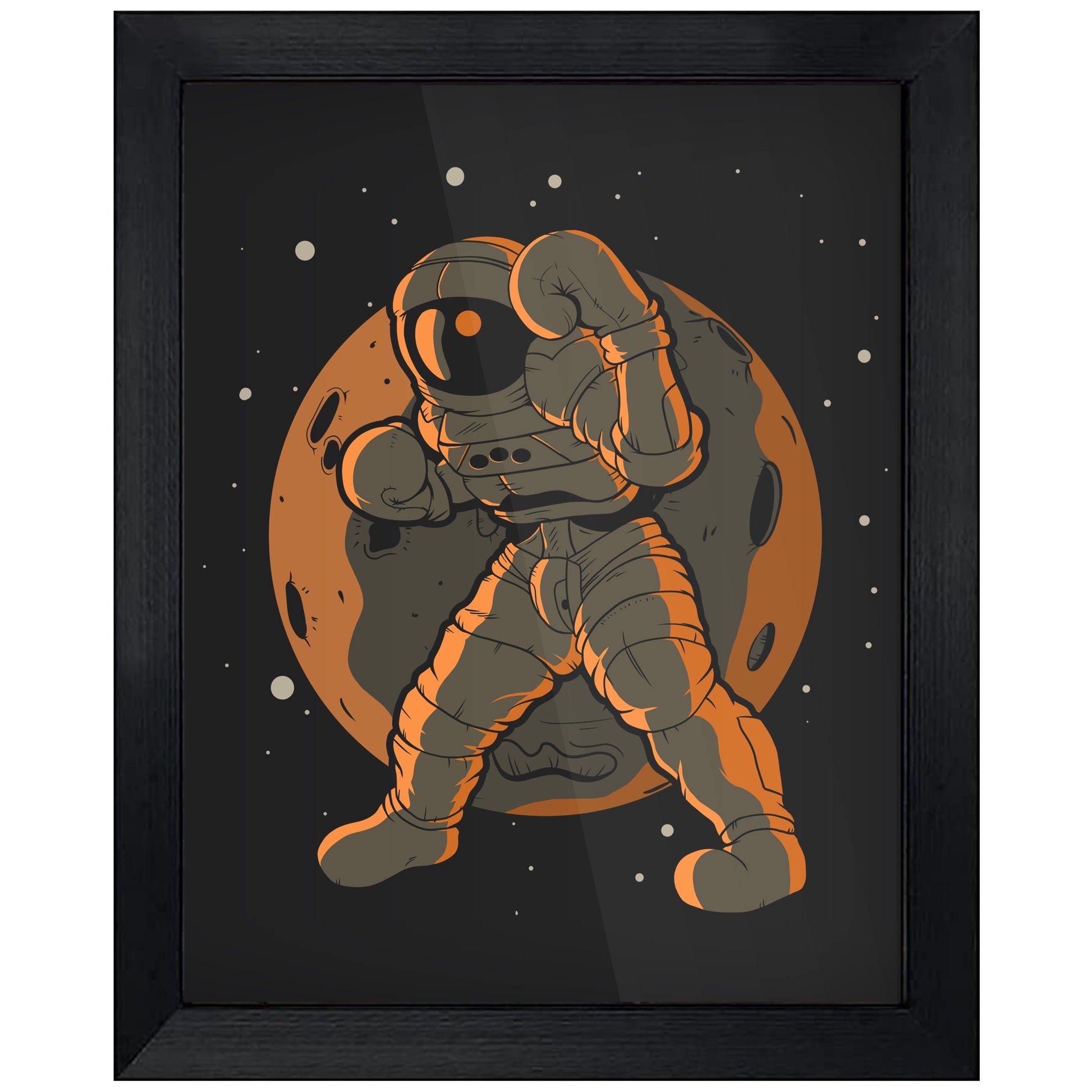 Boxing Astronaut Outer Space Spaceman 8"x10" Wall Art Print