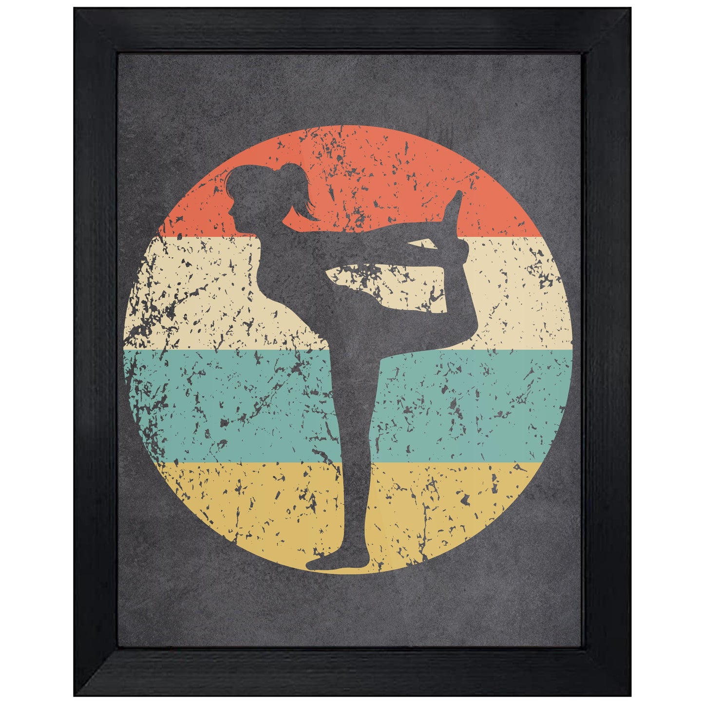 Yoga Pose Icon Retro 8"x10" Wall Art Print